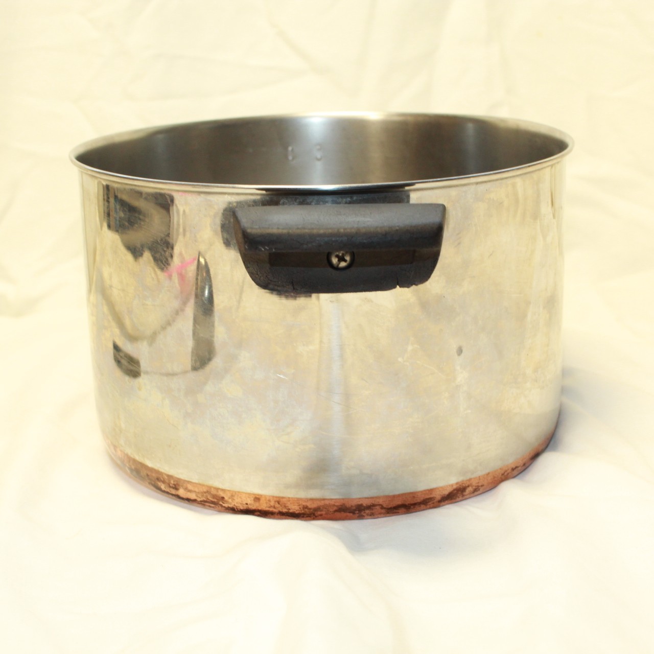 Revere Ware 1801 6 QT Copper Bottom Stock Pot W/ Ladle -Clinton, ILL 95l- NO LID