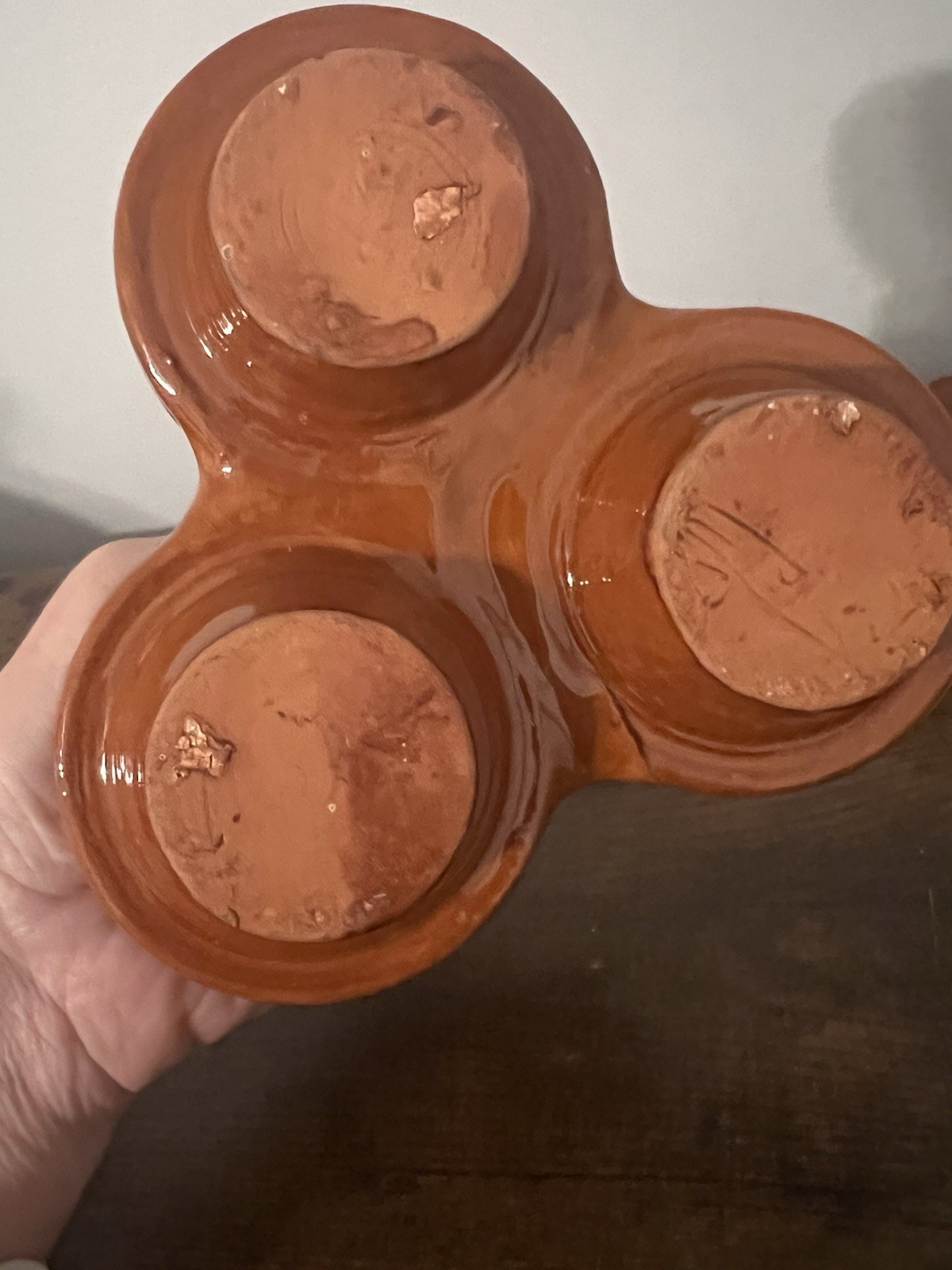 Vintage Pottery Three Spice Holder, Moroccan Tagine Salt Pepper Cumin Curry