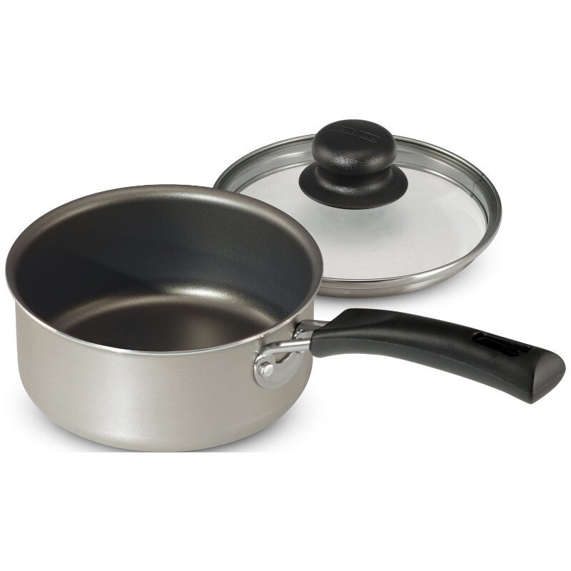 2 Quart Champagne Non-Stick Covered Saucepan Dining Kitchen Sauce Pan Sturdy New