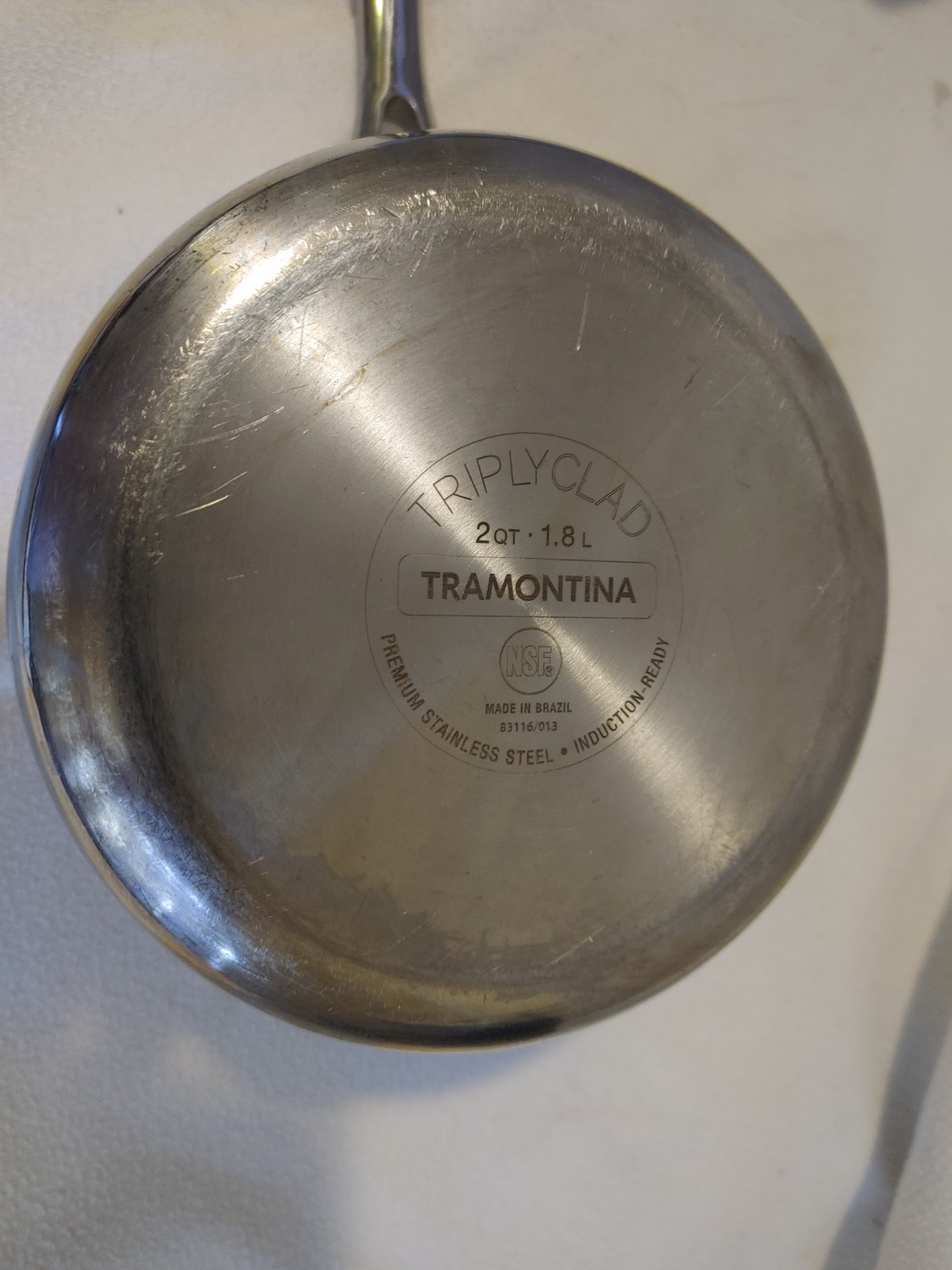 TRAMONTINA TRI PLY CLAD STAINLESS SAUCE PANS 2 QT NO LID & 4 QT SAUCIER W/ LID
