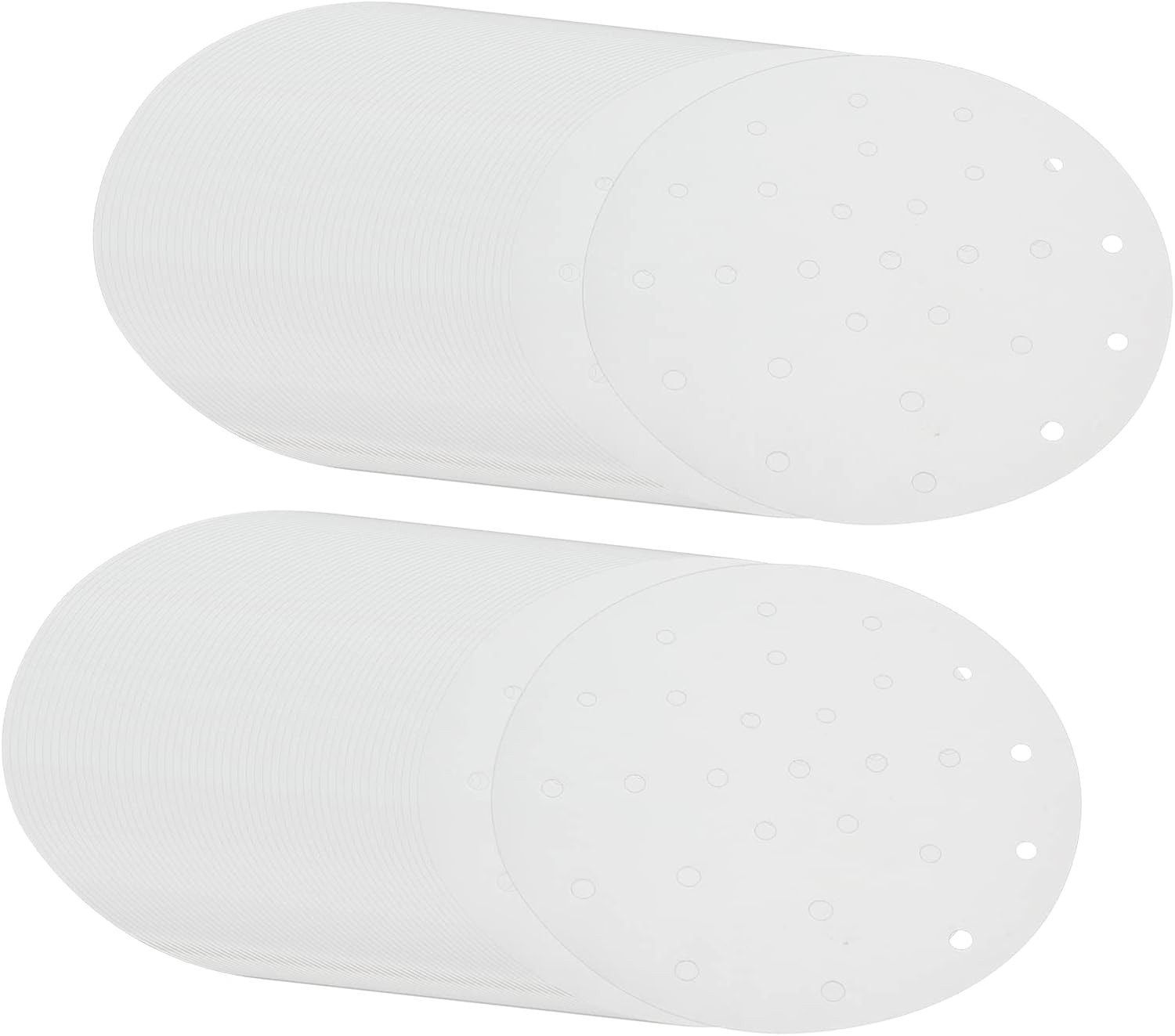 100 Pcs Perforated Dumpling Paper Liners – 8 Inch for Air Frying & Baking