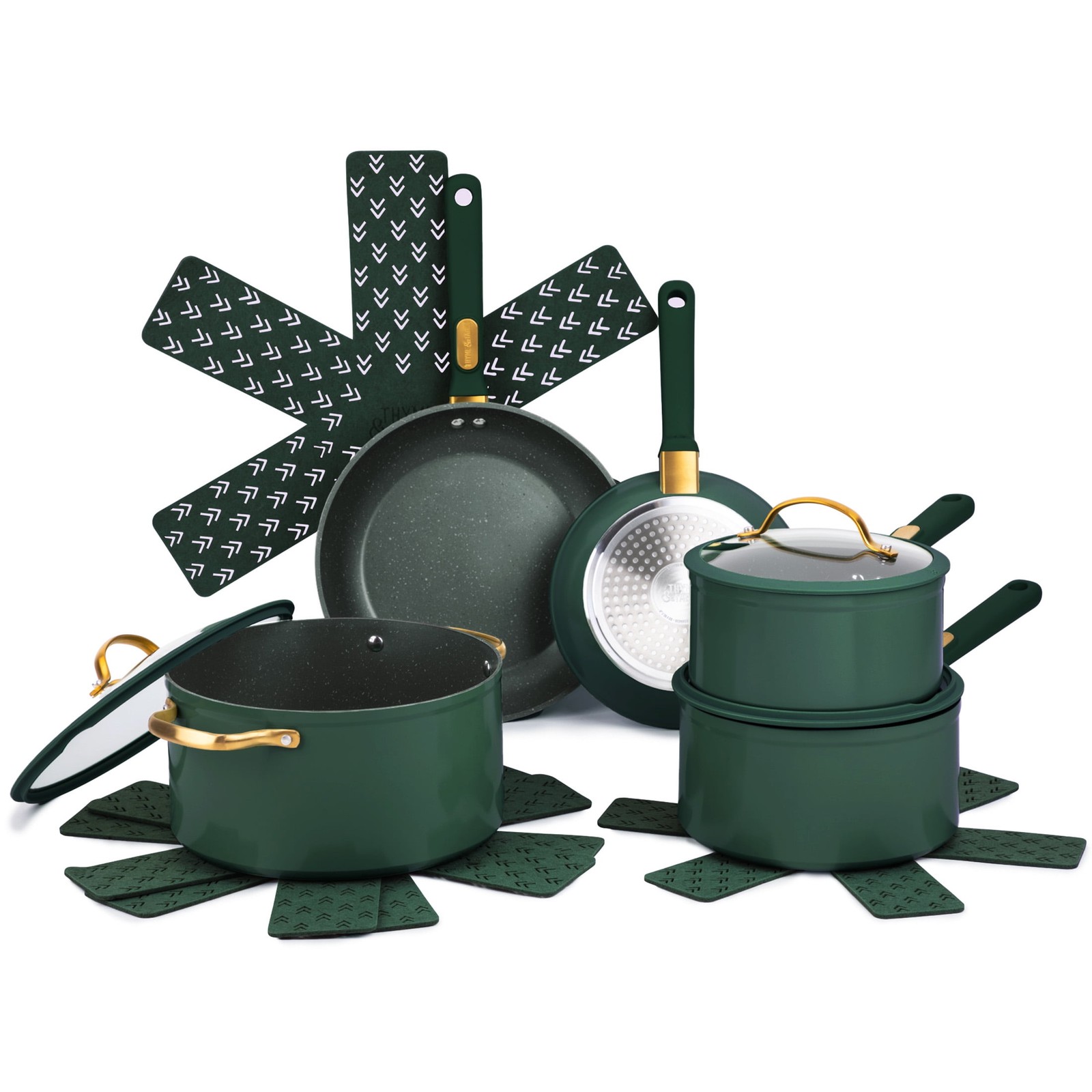 12-Piece Ceramic Non-Stick Granite Collection, Non-Toxic Cookware Set