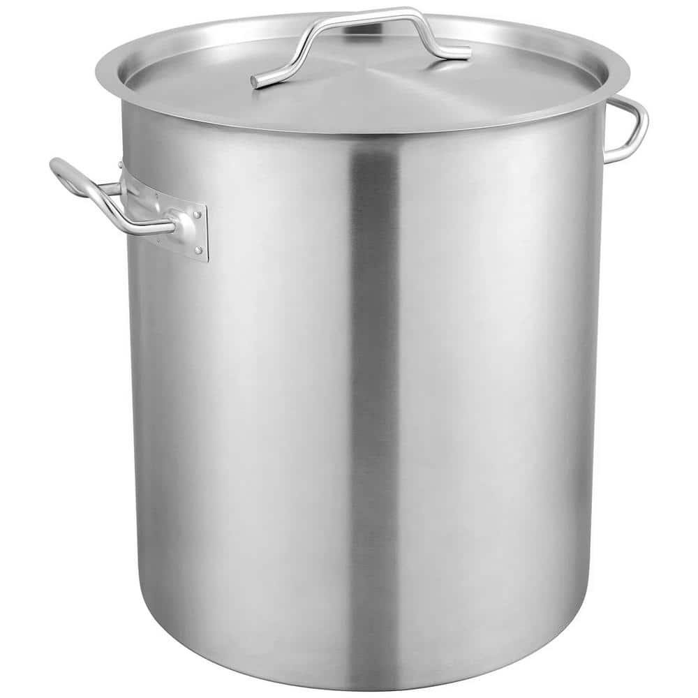 VEVOR Stock Pot Commercial 42 Qt Stainless Steel Strainer Lid Induction Safe