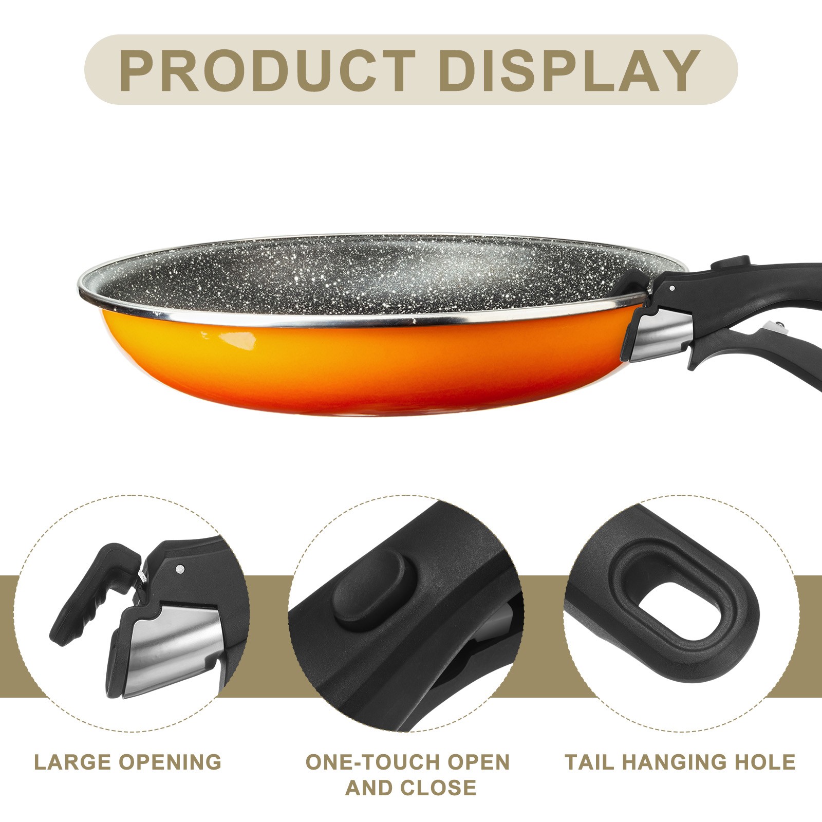 2pcs Removable Handle, 7.5 Inch Detachable Handle for Pots Pans, Black