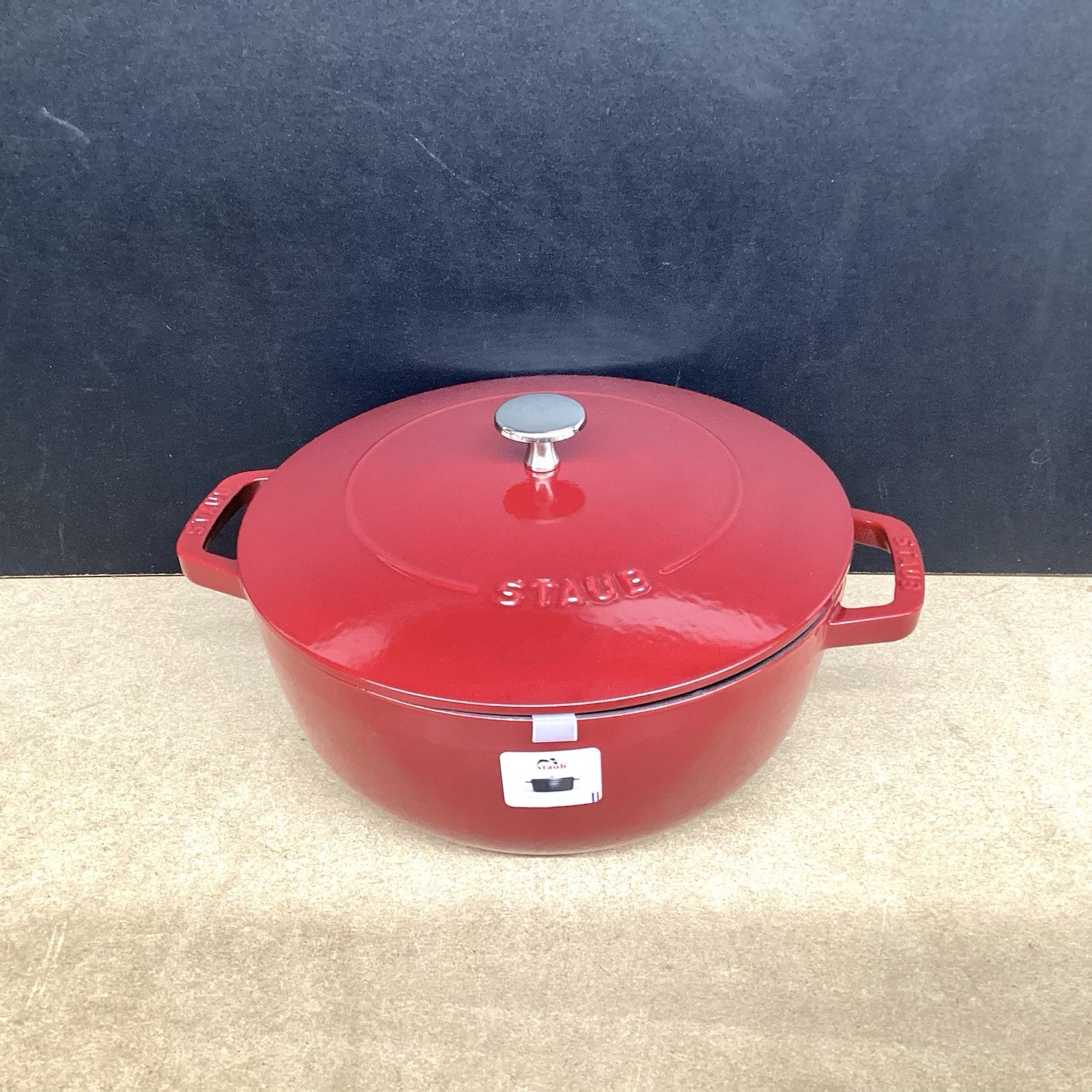 Staub French Rooster Cast Iron 9 3/8” 3 3/4 QT Red