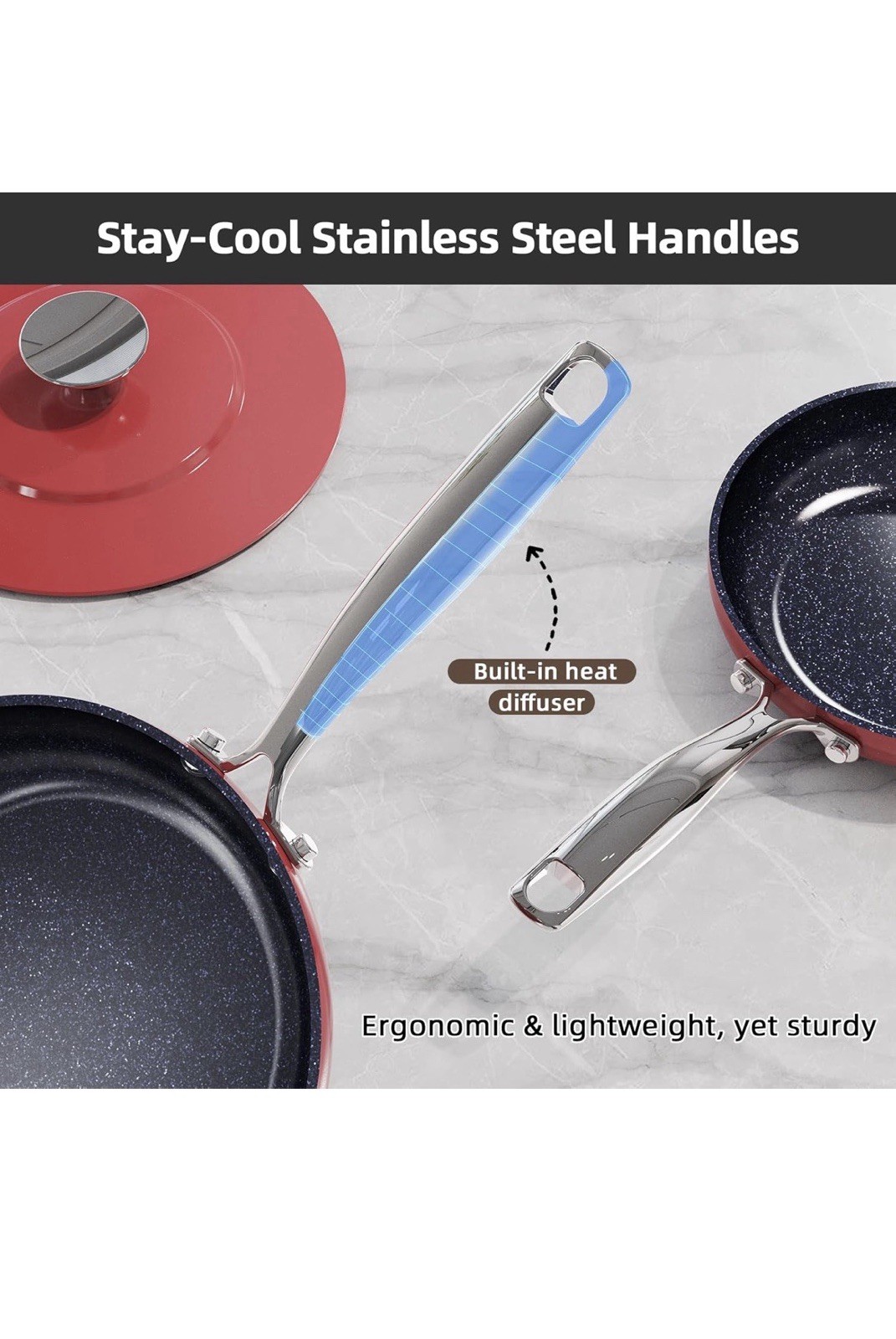 Nuwave Lux 13pc Cookware Set Forged Induction Ceramic NonStick Cinnamons Color
