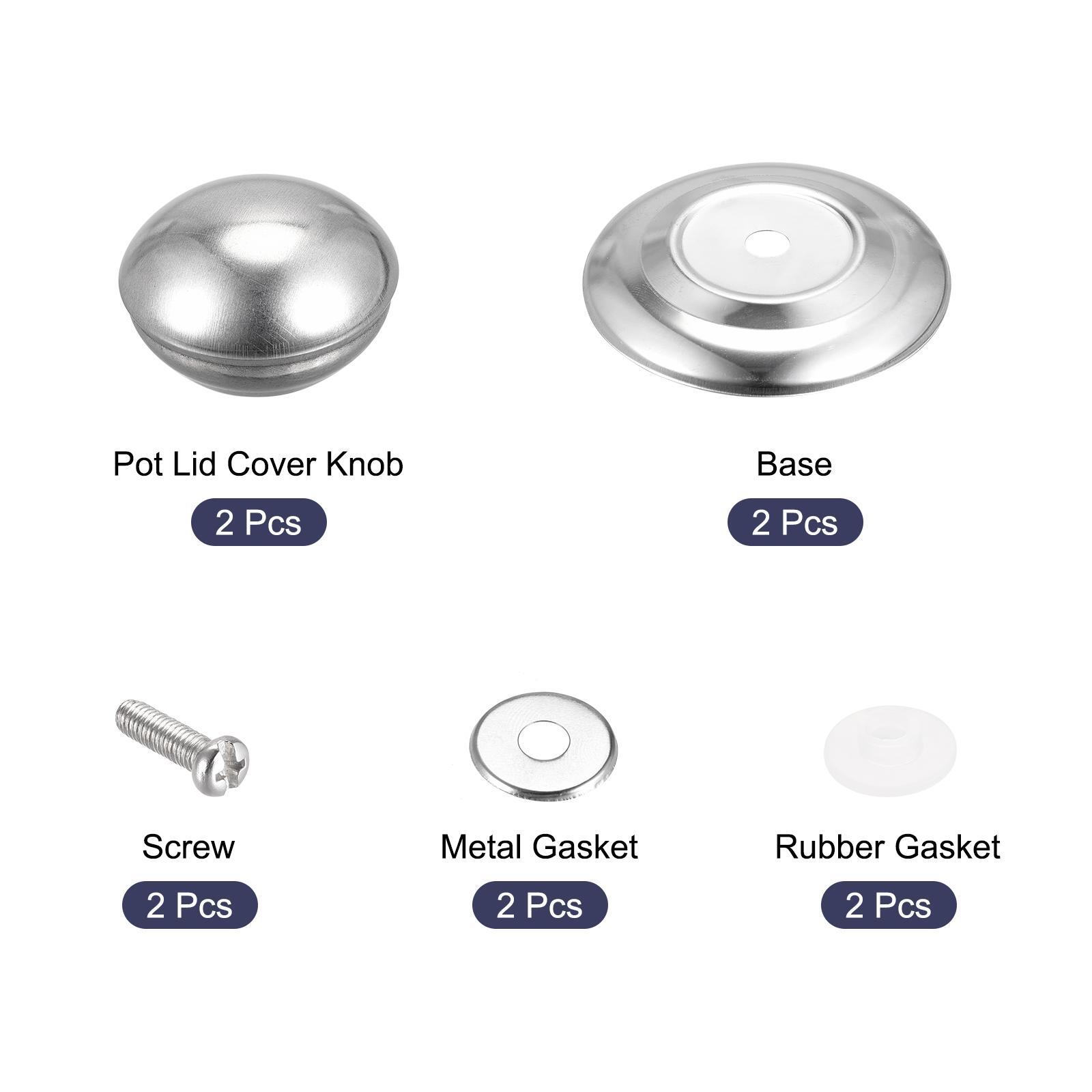 Universal Pot Lid Knob, Stainless Steel Replacement Knob 58x41x30mm, 2pcs