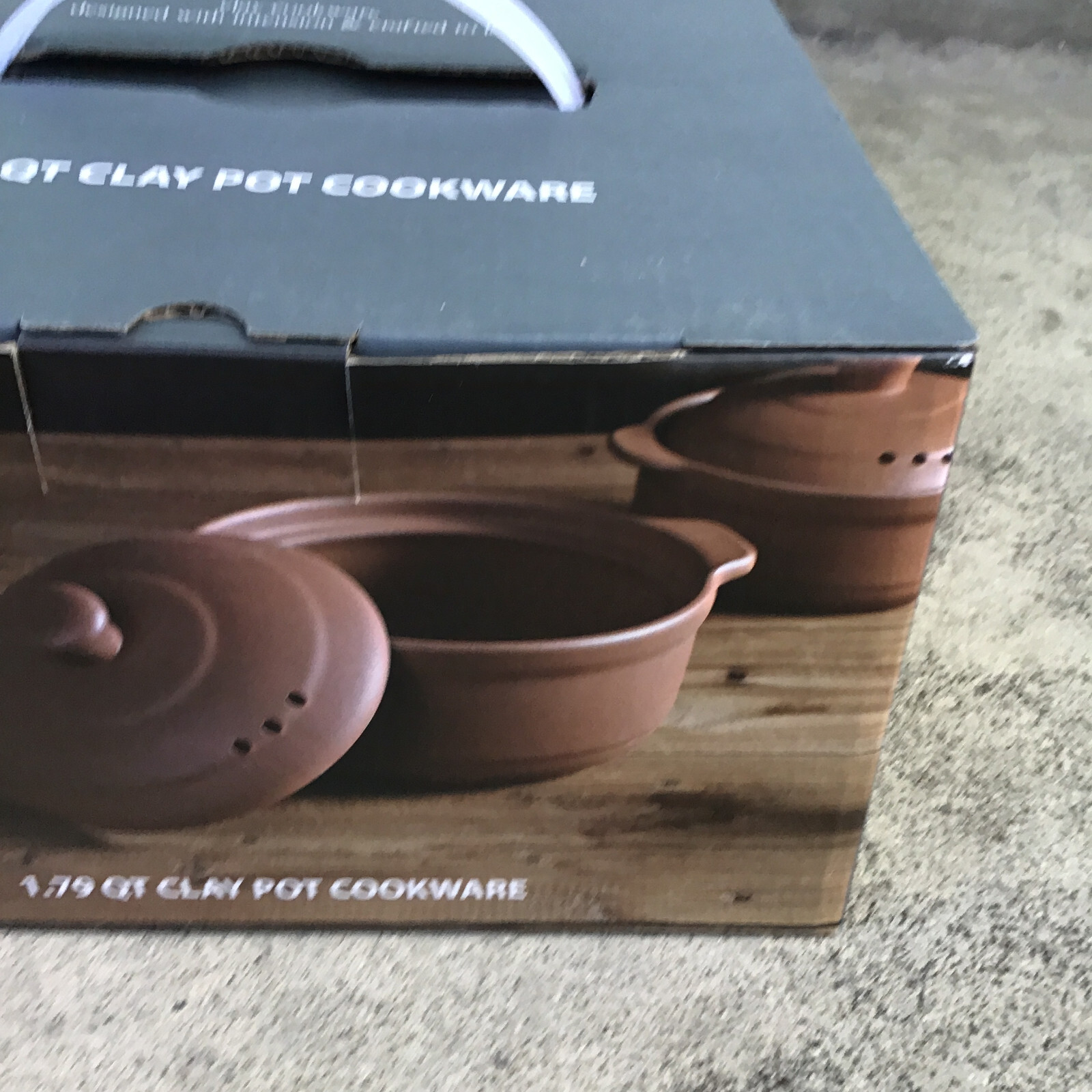 Home Essentials 1.79 QT Brown Clay Pot Cookware For Gas Wood Oven Stoves