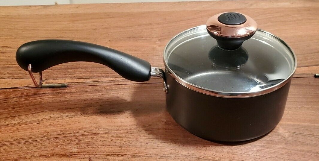 Paula Deen Signature Series Black Non-Stick Sauce Pan w/ Copper Knob Lid
