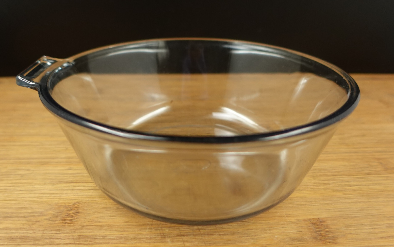VTG Pyrex Flameware Saucepan Bowl Blue Tint Glass 7 5/8” 833-B Cookware
