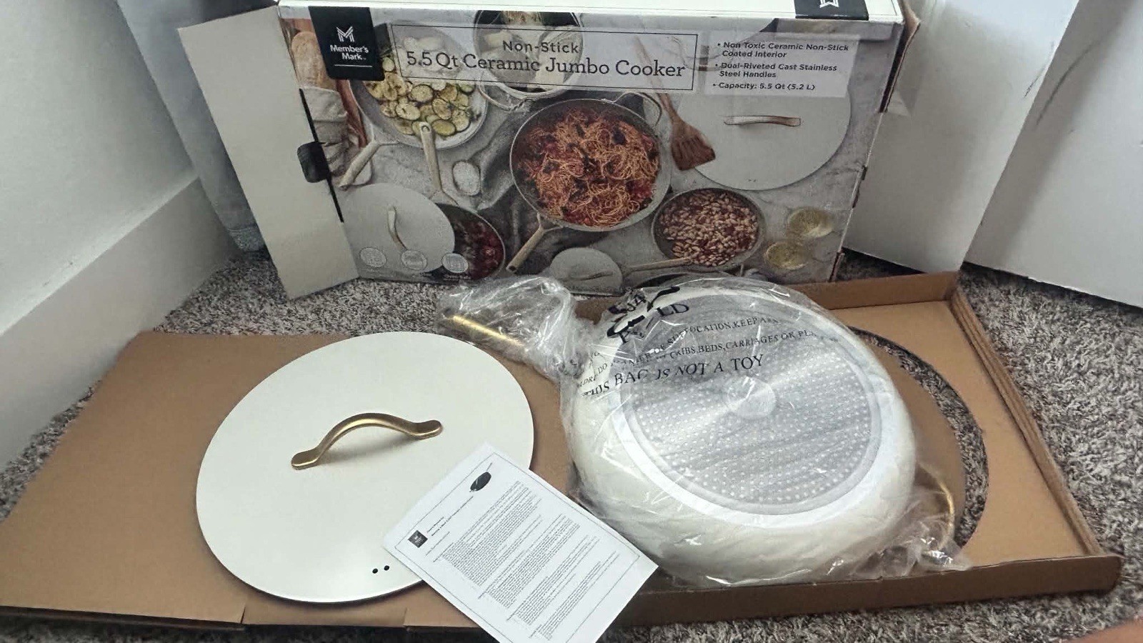Member’s Mark 5.5 Qt Ceramic Nonstick Jumbo Cooker w/ Lid, Induction Safe