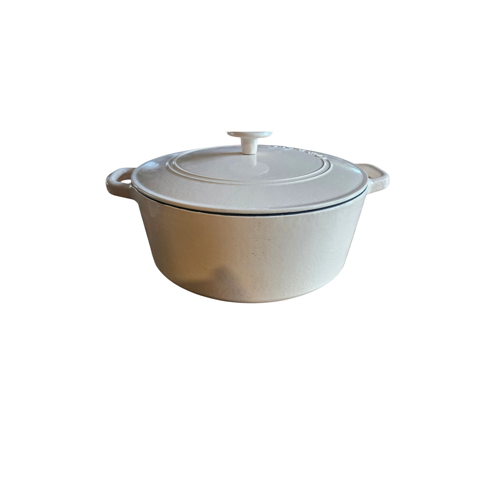 Cuisinart White Enameled Cast Iron Dutch Oven Pot with Lid Kitchen Cookware