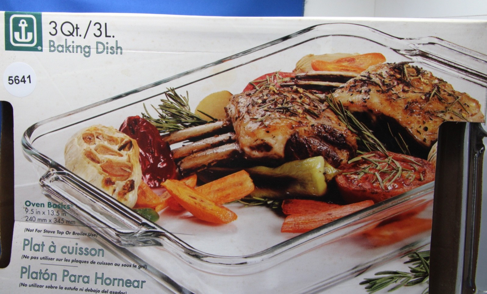 Anchor Hocking 3qt. Oven Basics 9″x13″ Rectangular Baking Dish Clear Glass USA