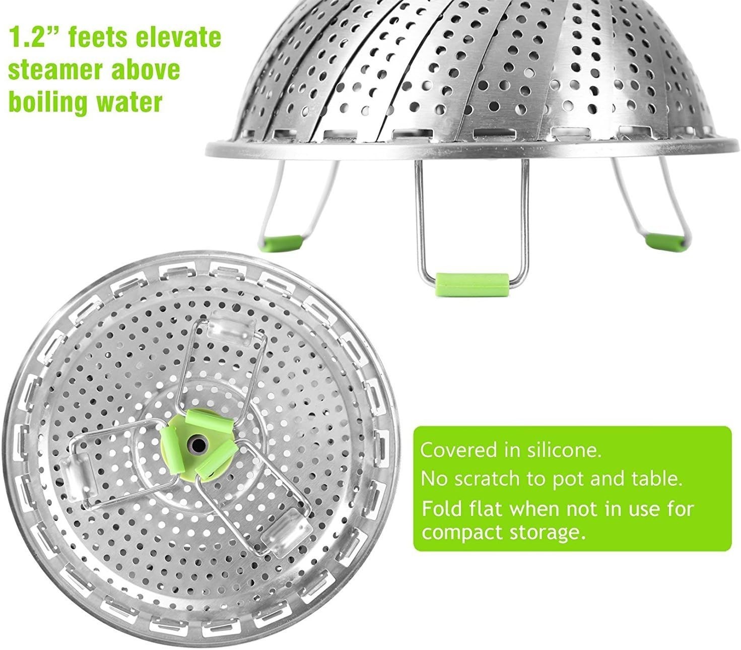 Vegetable Steamer Basket for Cooking Food, Stainless Steel Veggie Steam Baske…