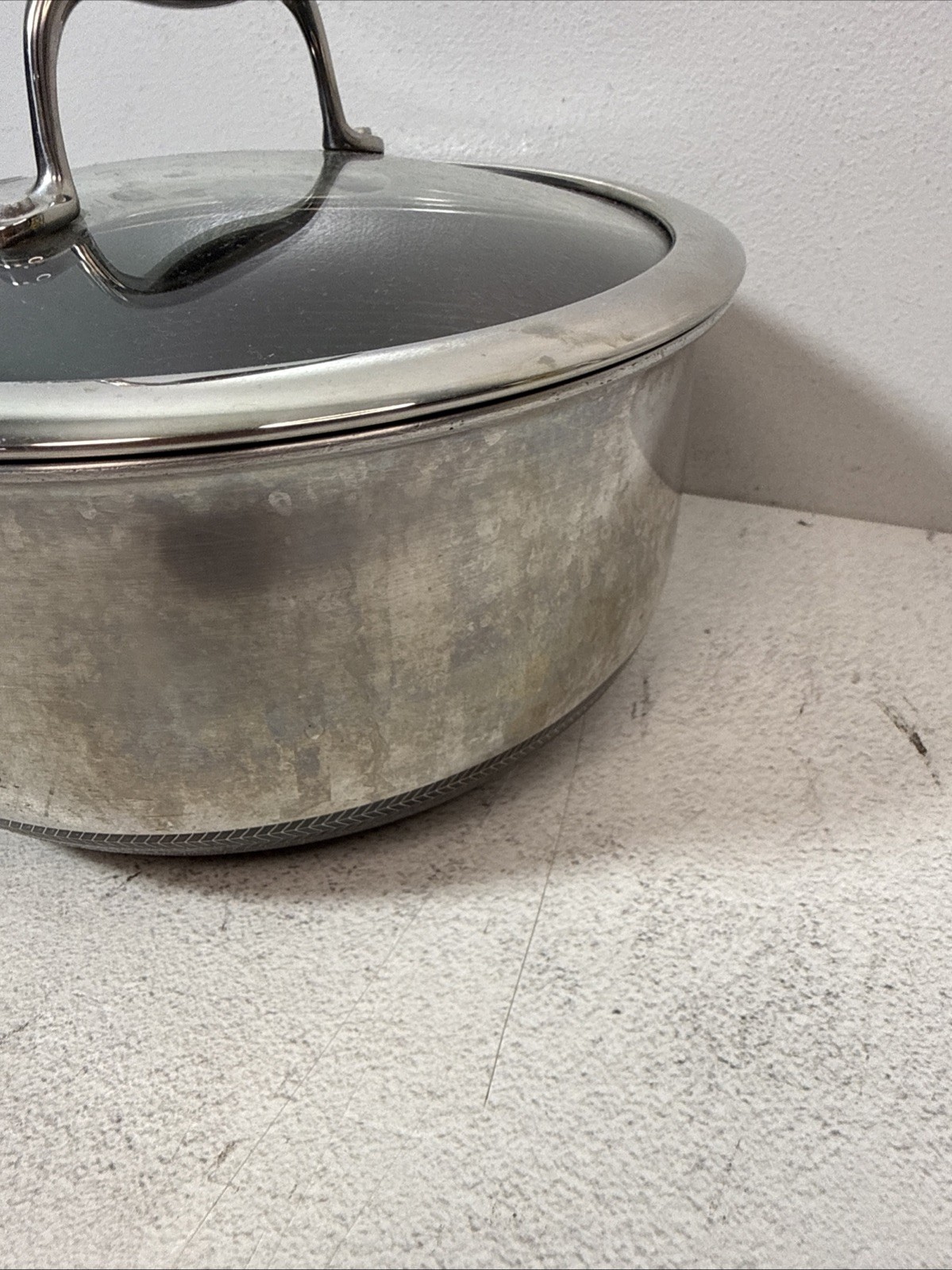 Hexclad Hybrid Nonstick 3 QT Quart Saucepan Pot 8″ With Glass Lid *AS IS*