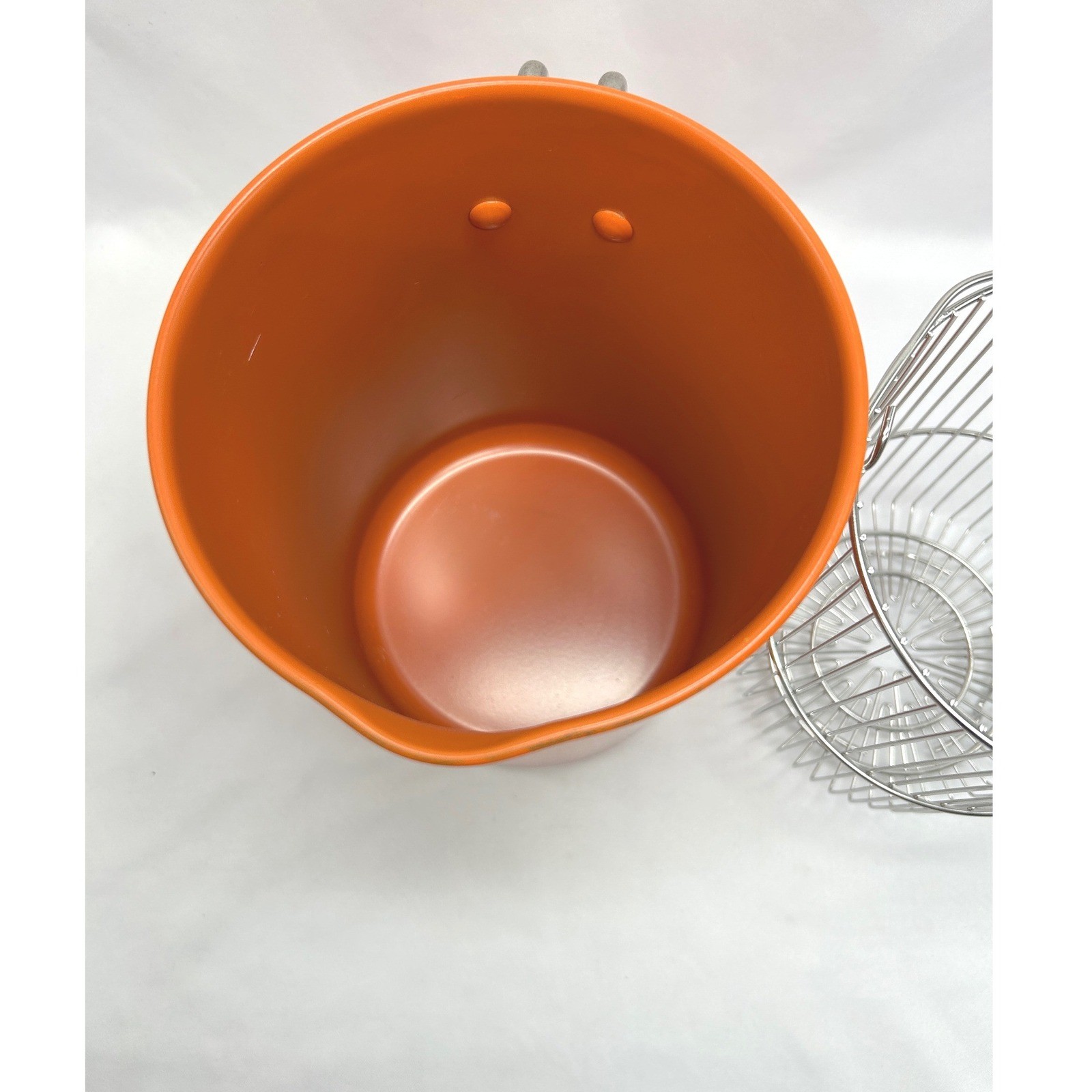 Kuhn Rikon Swiss Design Orange Asparagus Vegetable Steamer Pot & Wire Basket Set