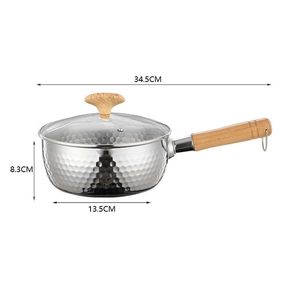 Yukihira Look Stainless Steel Saucepan 34.5CM Quart Size with Lid and Handle