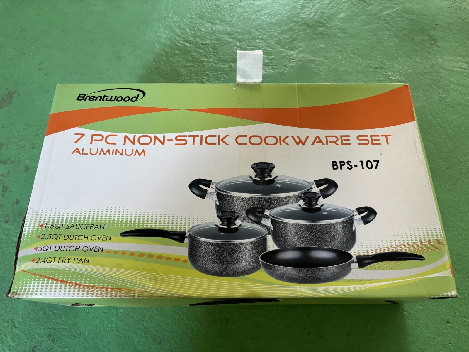 Brentwood 7pc Non-Stick Cookware Set Aluminum BPS-107