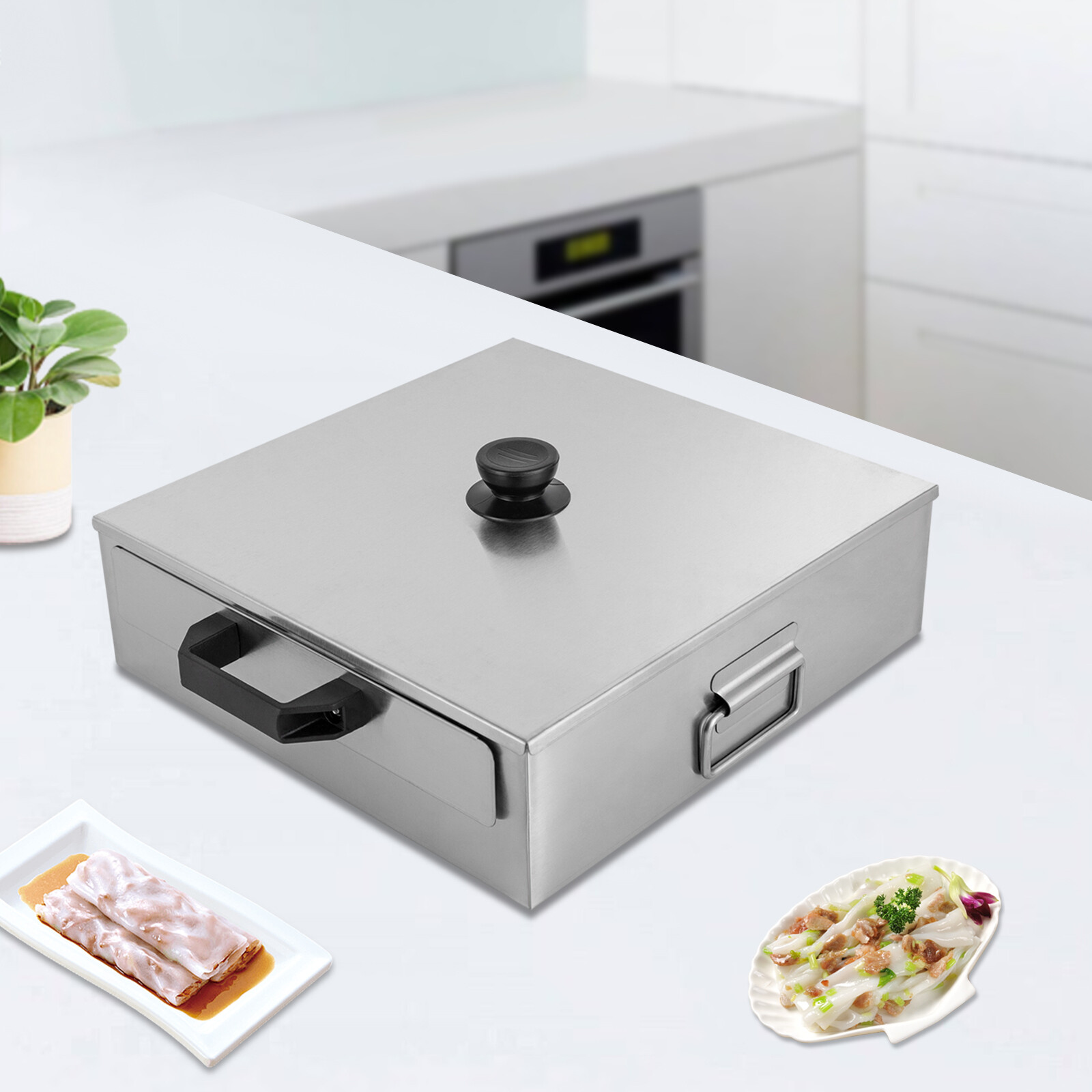 Rice Noodle Rolls Machine 1 Layer Cantonese Food Steamer w/ 304 Stainless Steel
