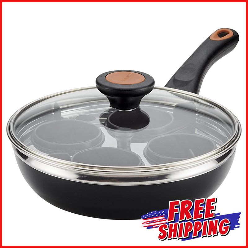 NONSTICK CERAMIC COOKWARE EGG POACHER Fast Even Heating Durable Aluminum Pan