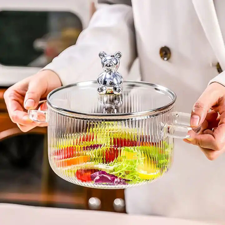 Heat Resistant Soup Pot High Borosilicate Cooking Glass Pot Great For Gift