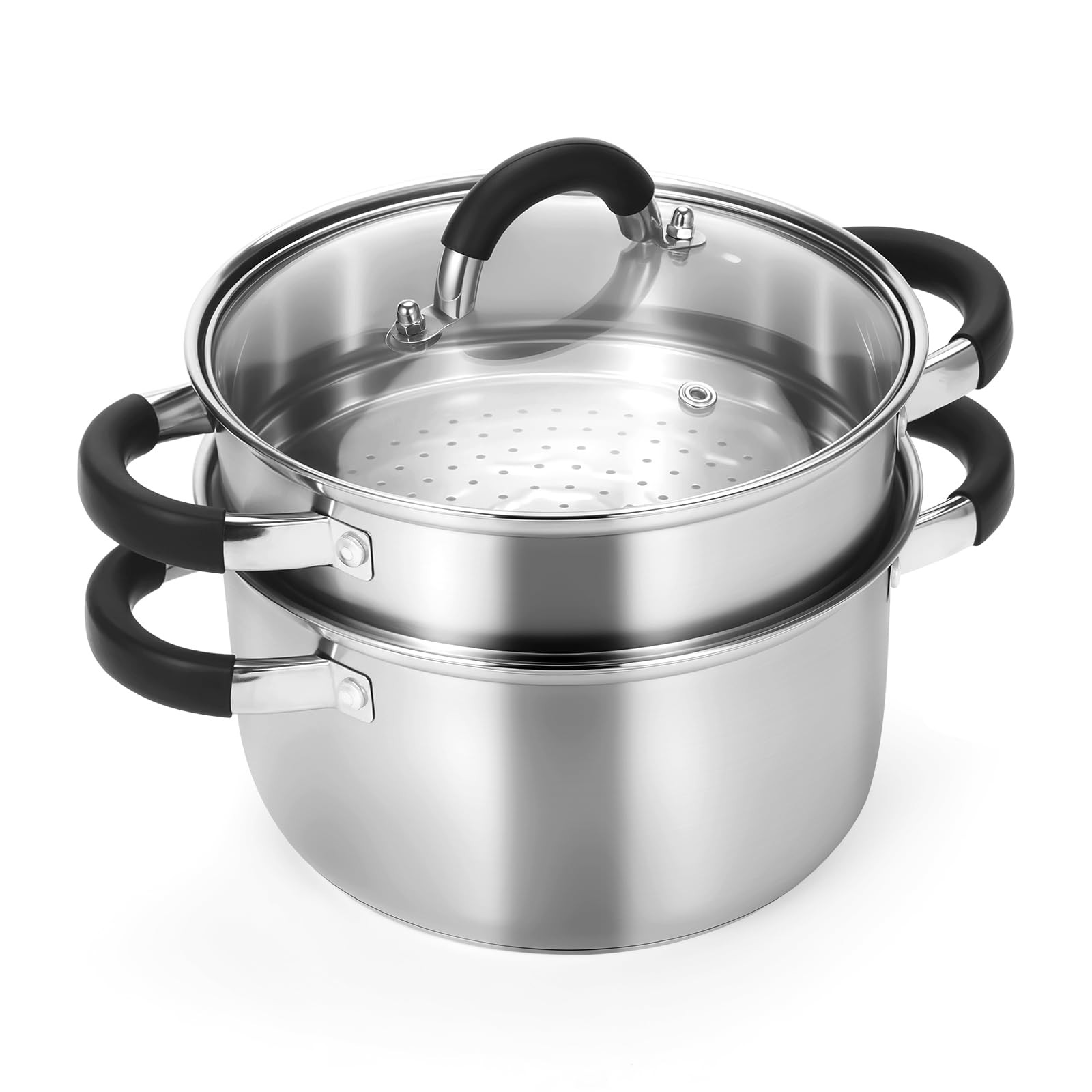 Kirecoo 3.2QT Steamer for Cooking – Stainless Steel Steam Pot with Steamer Ba…