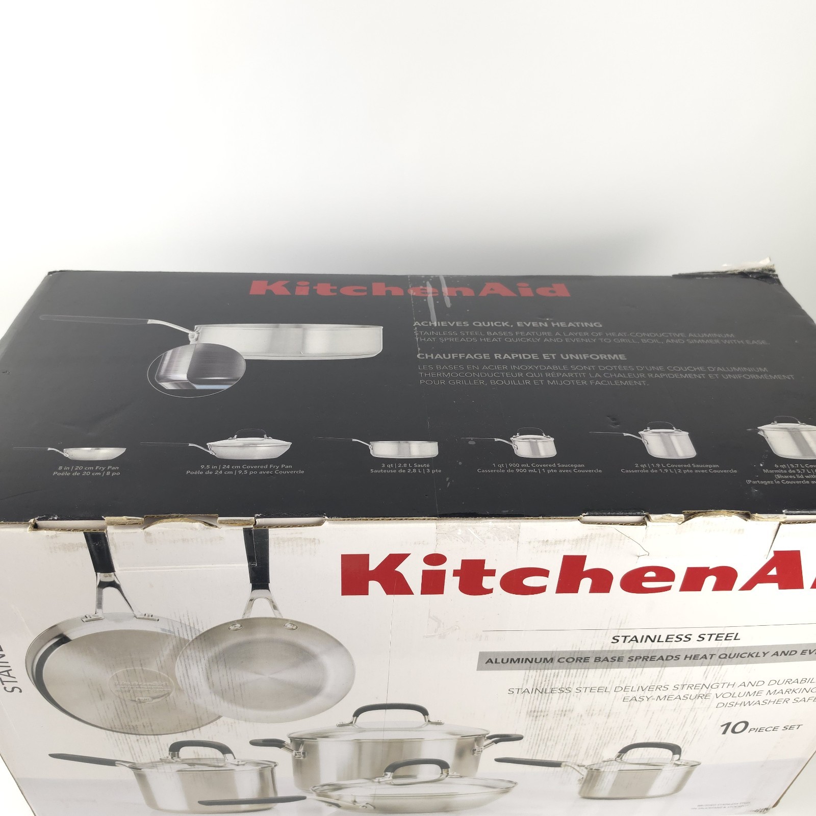 KitchenAid Stainless Steel, 10-Piece, Stainless Steel Cookware Set 7-8-C71017-T