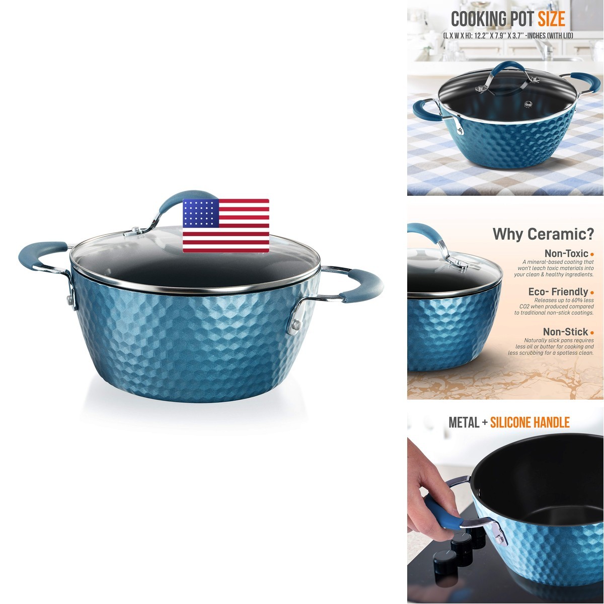 Nutrichef Durable Non-Stick Cooking Pot – Nutrichef Prtnccw11Bdcp