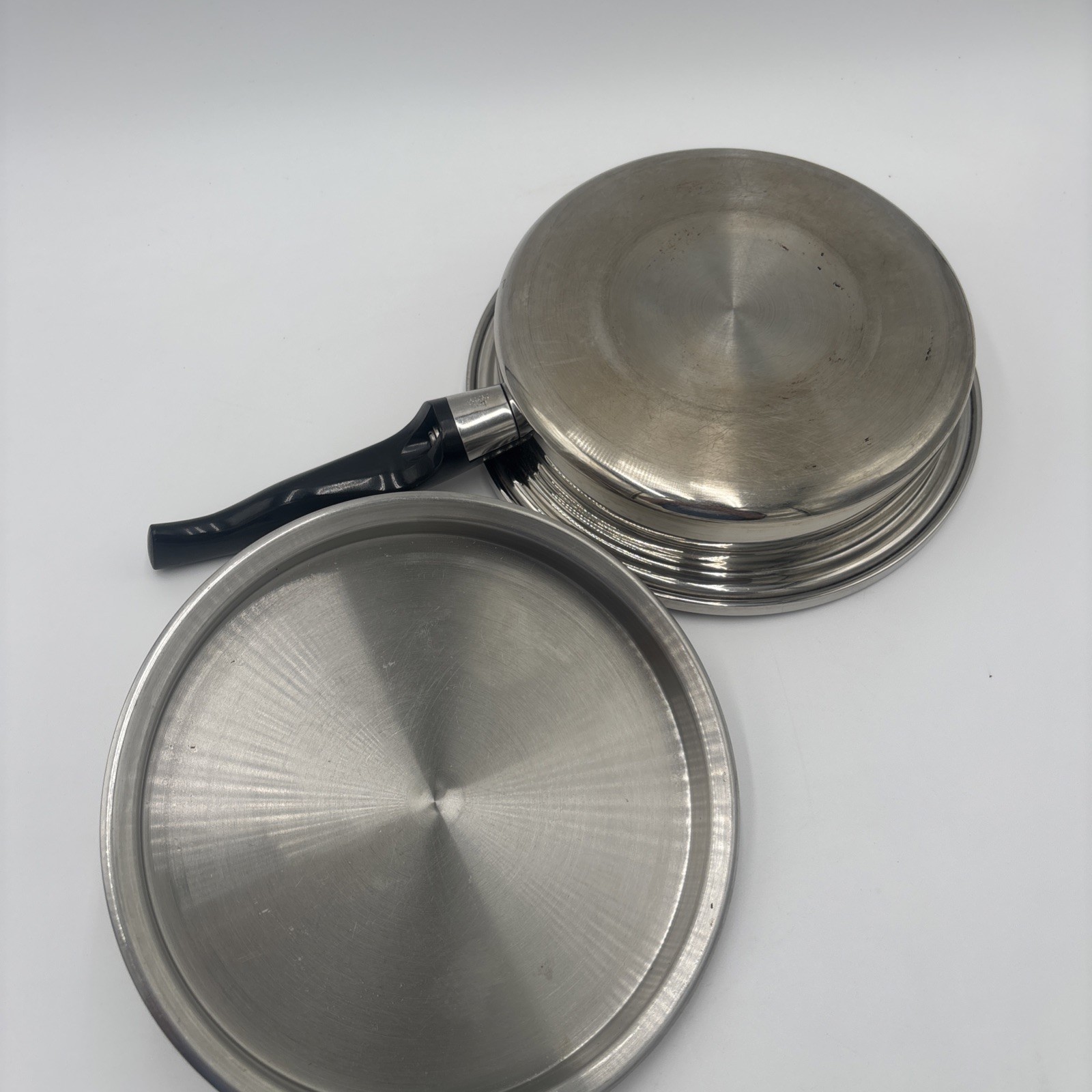 VINTAGE Kitchen Craft 1.5 Qt 9″ 5 Ply Multi-Core Stainless Saucepan/Skillet