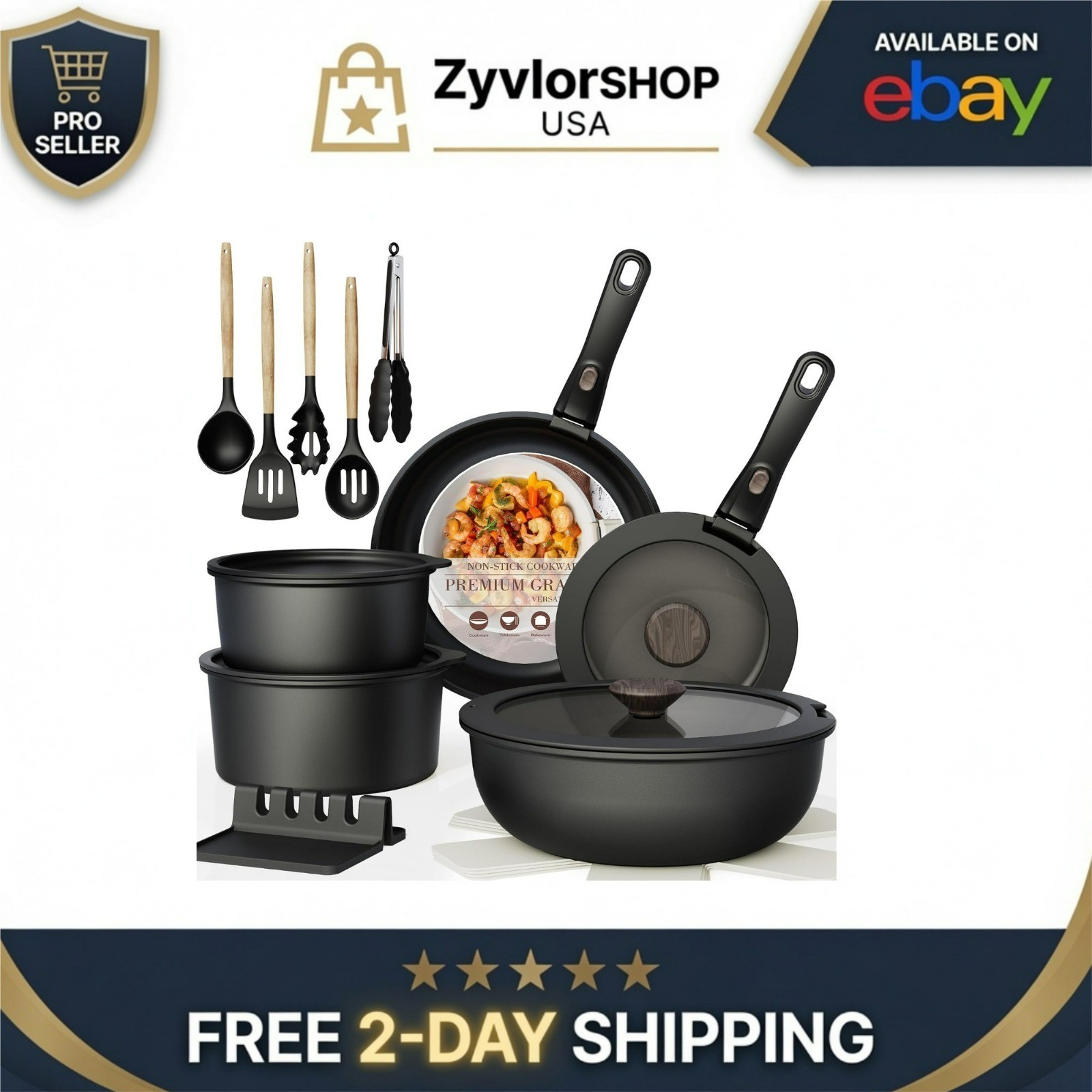 Astercook 21-Piece Non-Stick Cookware Set – Induction Ready, Oven Safe