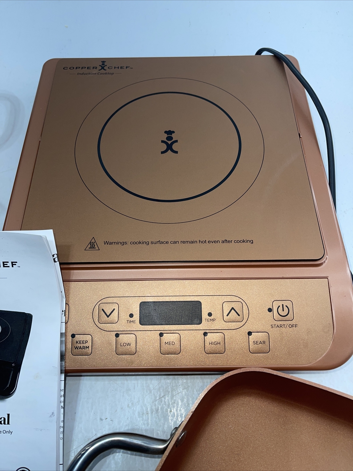 6 PC. COPPER CHEF INDUCTION COOKTOP POTS PANS BASKET LID