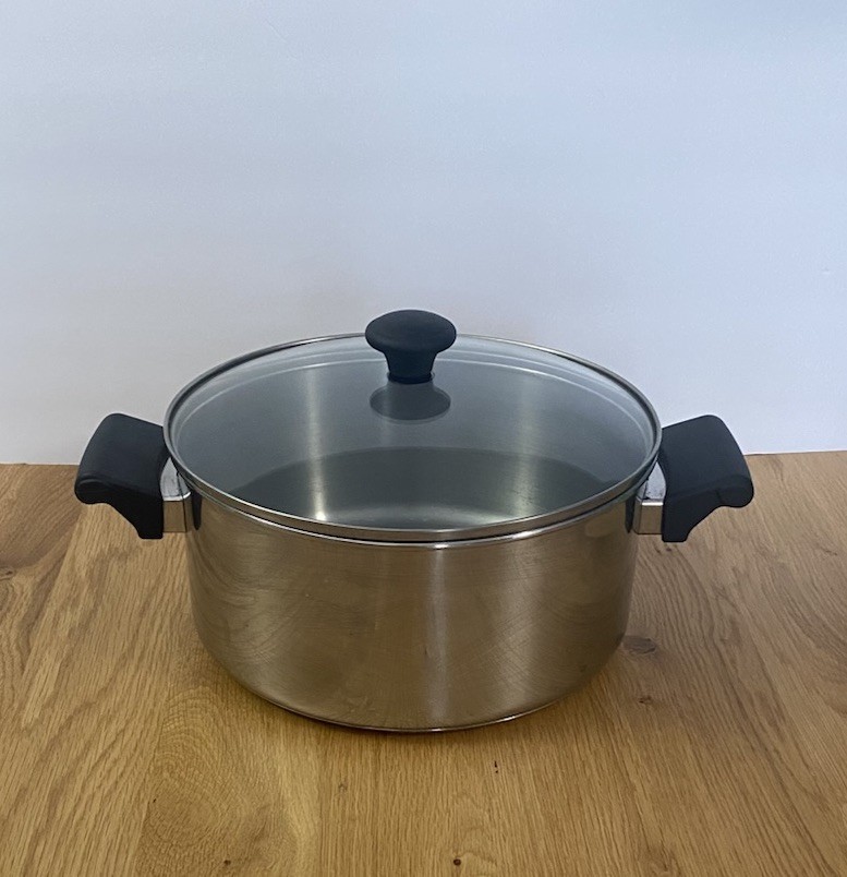 Farberware 5 QT Stainless Steel Stock Pot W/Glass Lid Dutch Oven Impacted Bonded