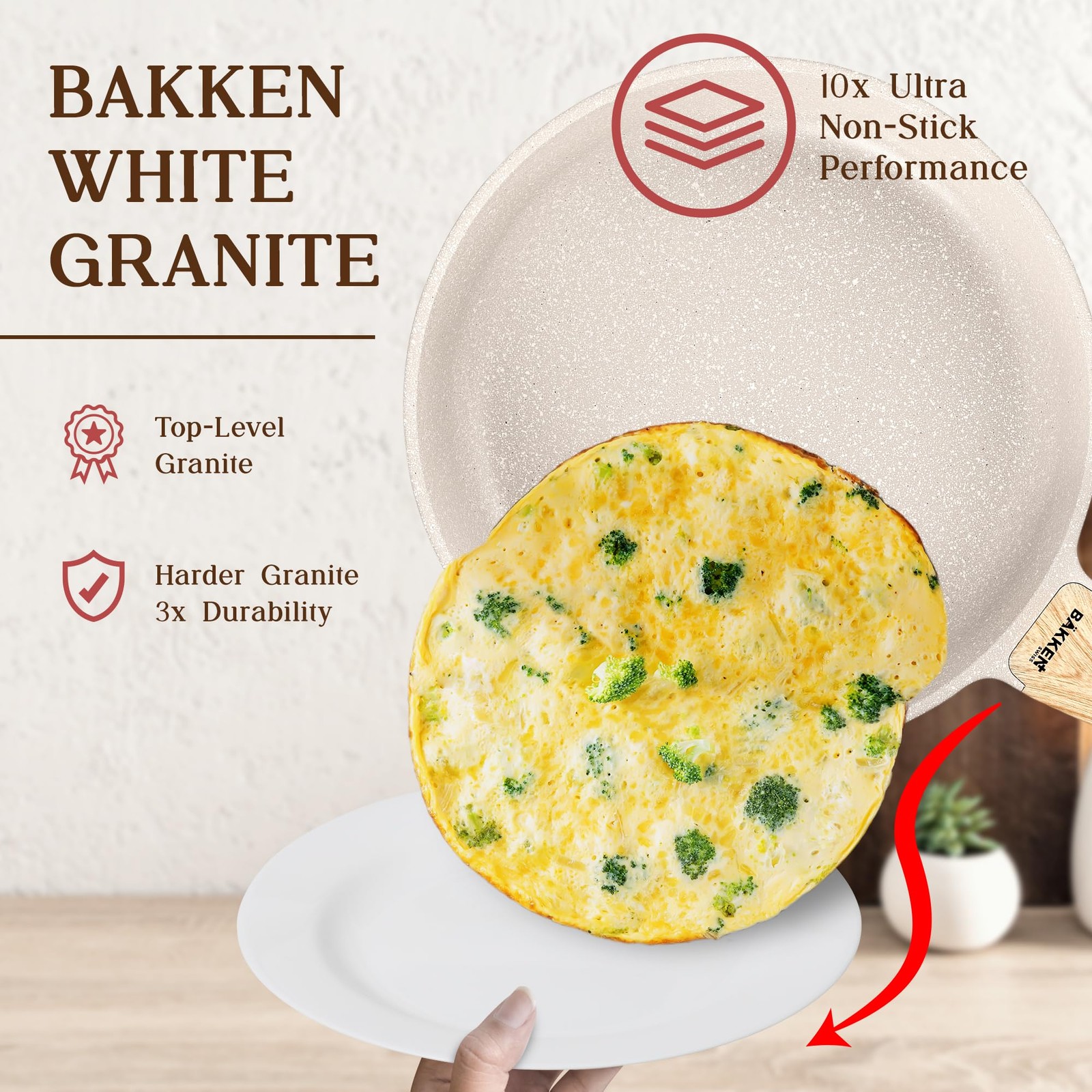 Bakken Swiss 20 Piece Essential Cookware Set Non Stick Granite Heat Resistant