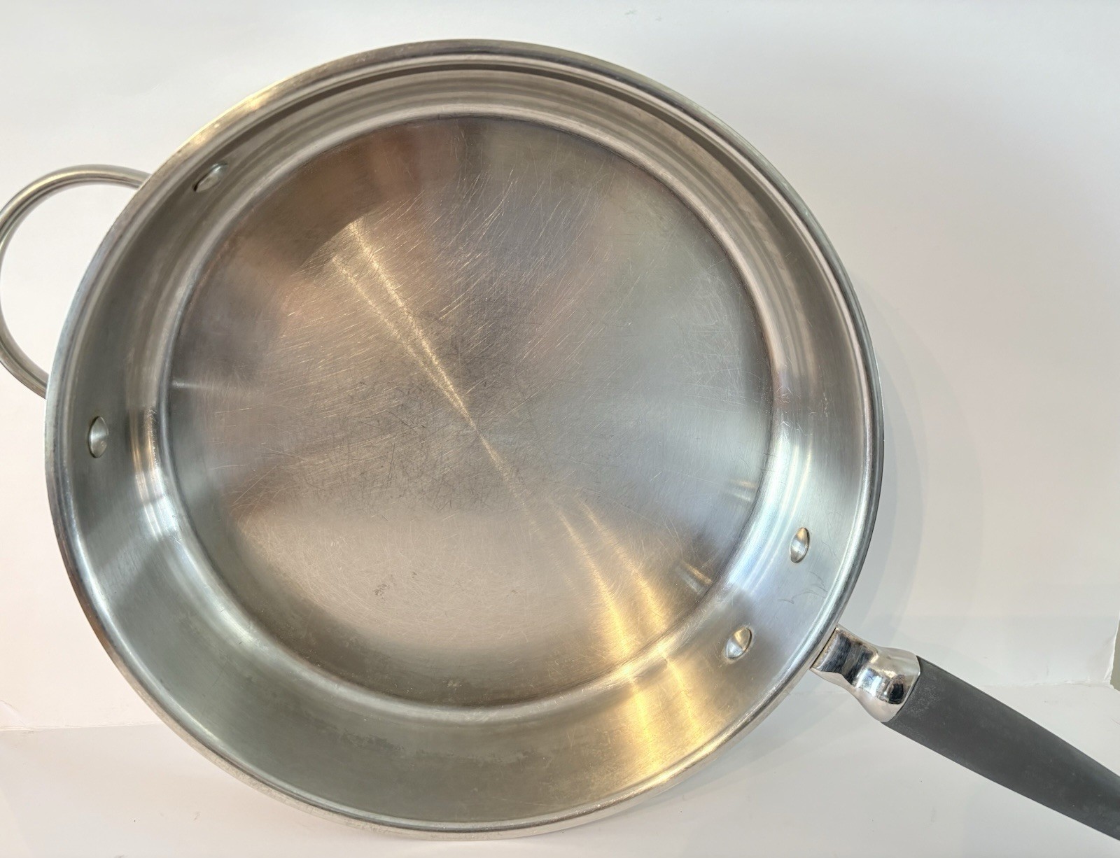 Whole Home Gourmet Skillet Frying Pan 4-1/2 Qt 13/10 Stainless Steel Cookware