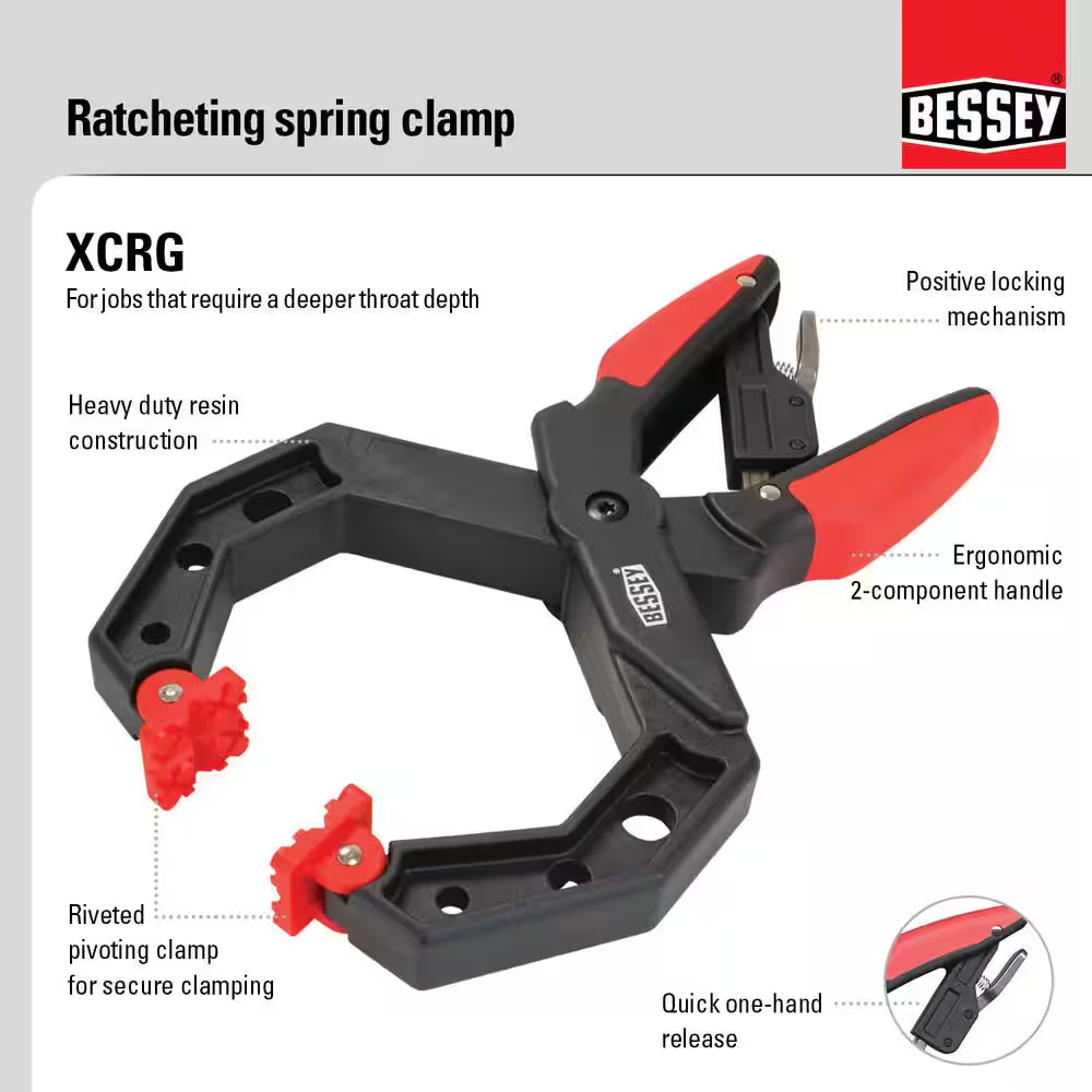 Bessey 2 in. X 2 in. D Ratcheting Clamp