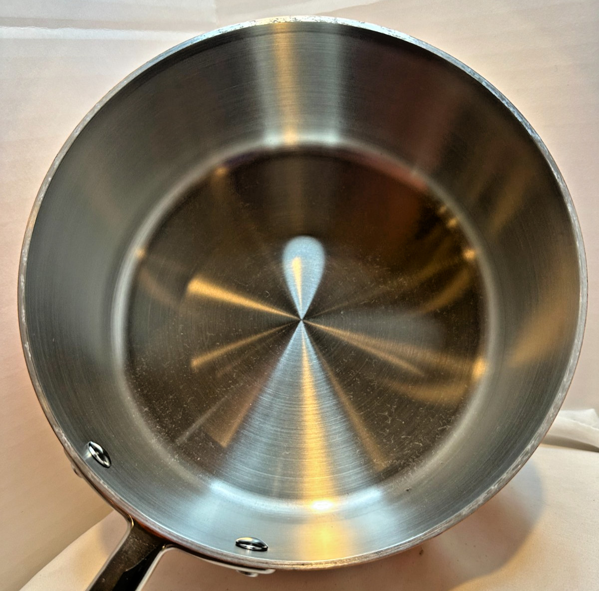 MARTHA STEWART 3qt Tri-ply Stainless Steel Signature Copper Low Sauce Pan w/Lid
