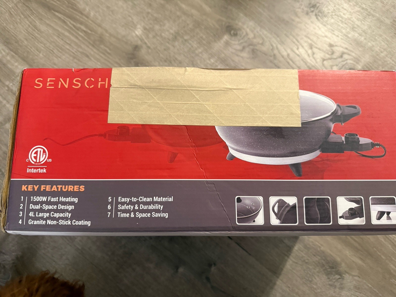 SENSCHEF TWIN Electric Hot Pot Divider EvenHeat Cast Aluminum 1500W 4.5Qt Shabu