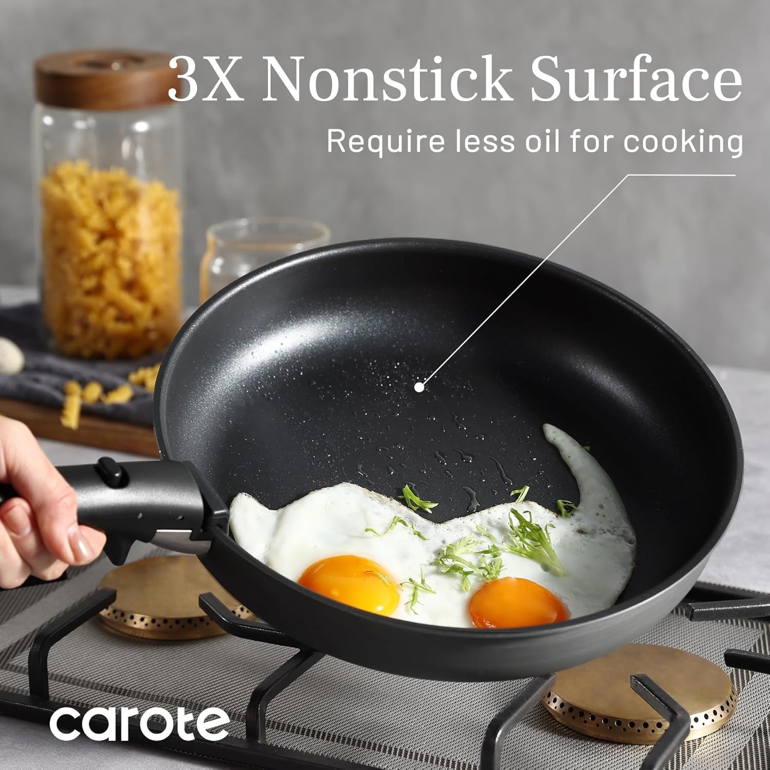 20-Piece Non-Stick Cookware Set – Hard Anodized Detachable Handle