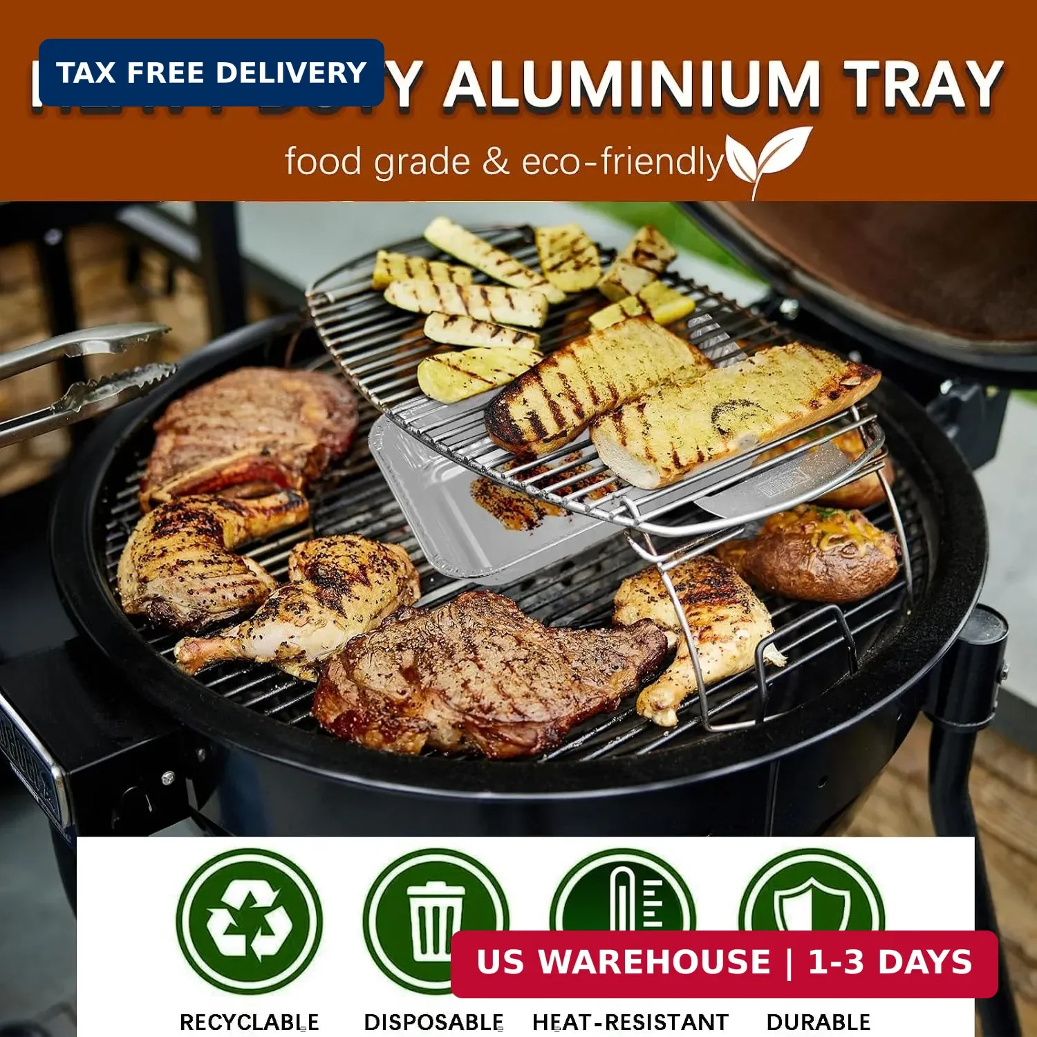 Aluminum Drip Pans for Weber – Disposable Foil Grease Trays Compatible with Webe