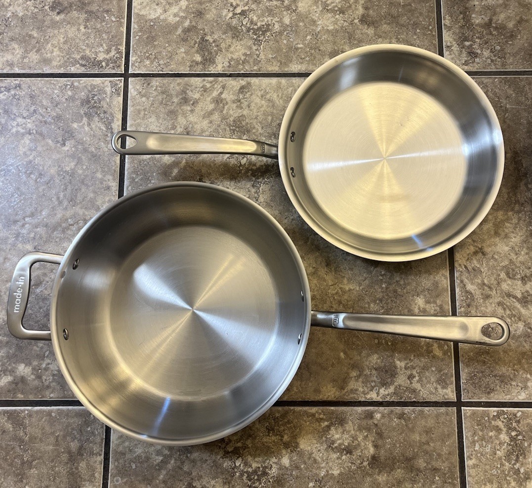 Made In Cookware Clad 10in Frying Pan & 5 QT Saucier Pot Made-In Italy (No Lid)