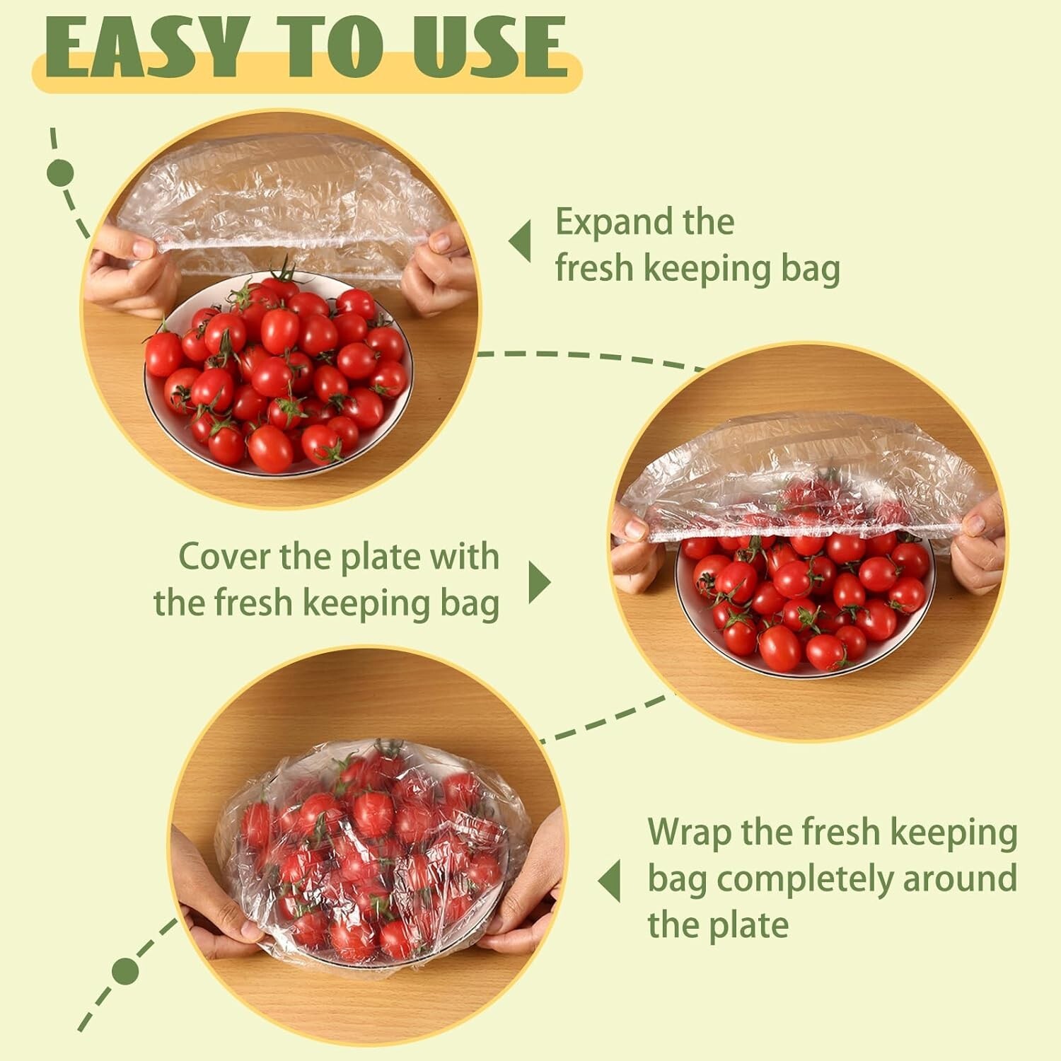 400 Pcs Fresh Keeping Bags Plastic Food Storage Covers Elastic Sealing Bowl Lids