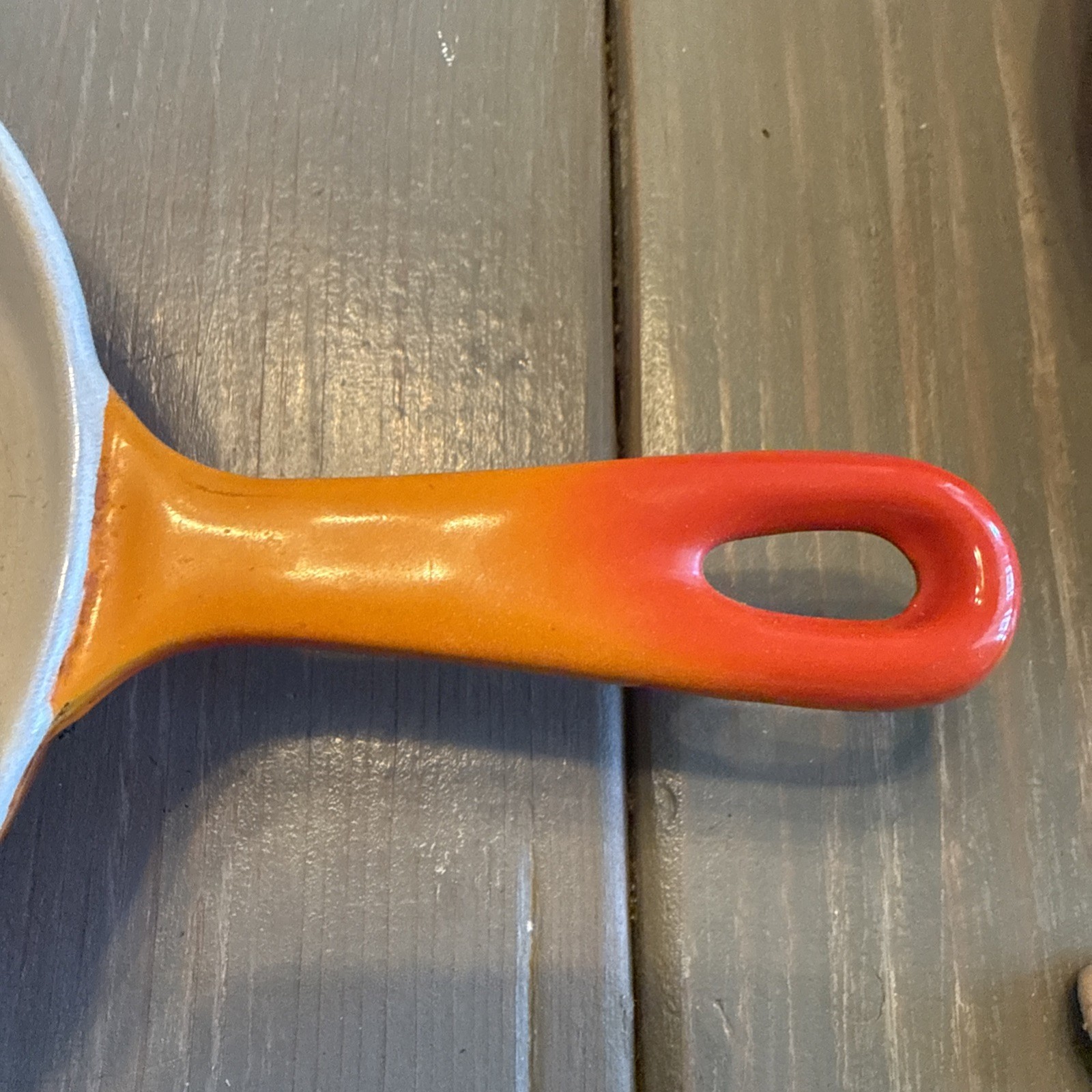 Vintage Le Creuset 6.5″ Orange Enameled Cast Iron 16 Small Fry Pan Skillet