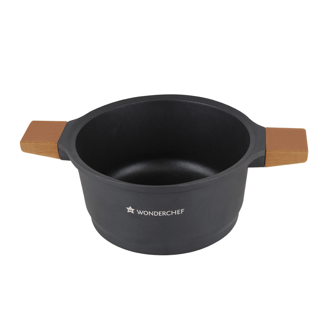 Wonderchef Die Cast Aluminum Casserole with Lid and Wooden Handle, 20cm, 24cm