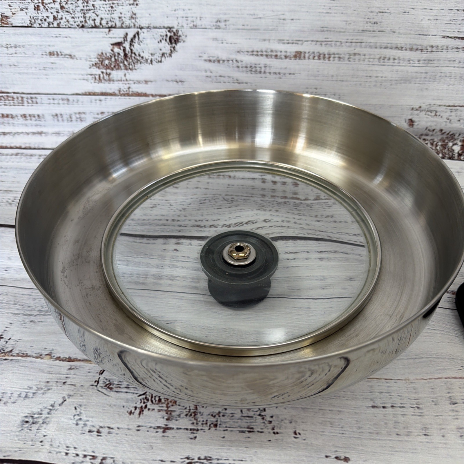 Ultrex 2 18-10 Stainless Frying Pan Glass Lid With Steam Release Valve 020802