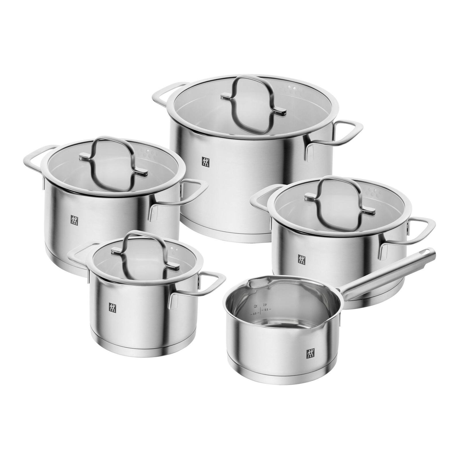 ZWILLING Trueflow 9-Pcs Cookware Set, Stainless Steel,Dishwasher, Induction