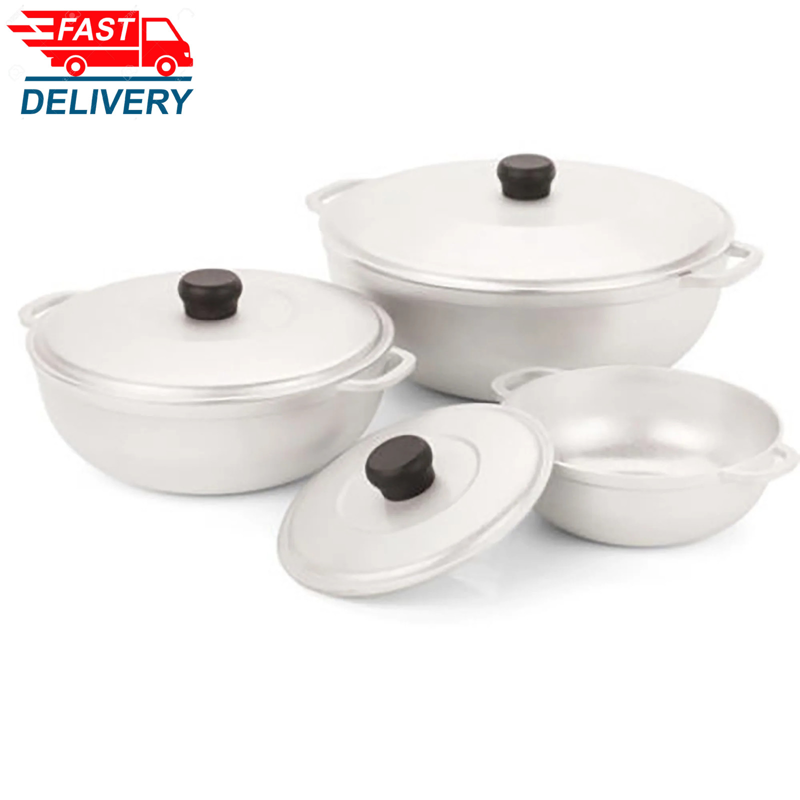 1.5/2.5/5.2Qt Cast Aluminum Caldero 3Pc Set – 18/22/28Cm ✅ 👈