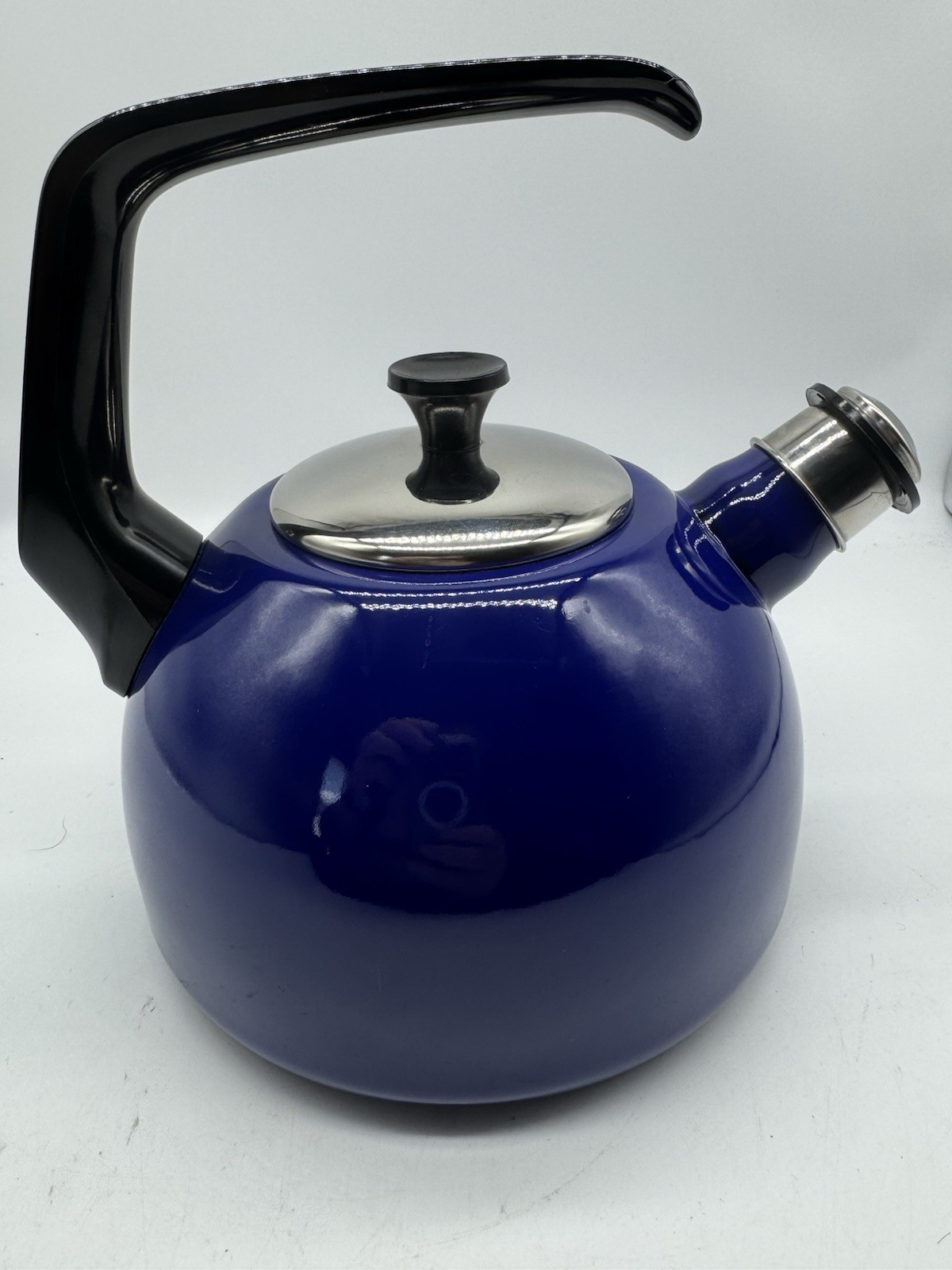 ONEIDA Tea Kettle Aegean Sea Blue Porcelain Enamel Whistling Tea Kettle