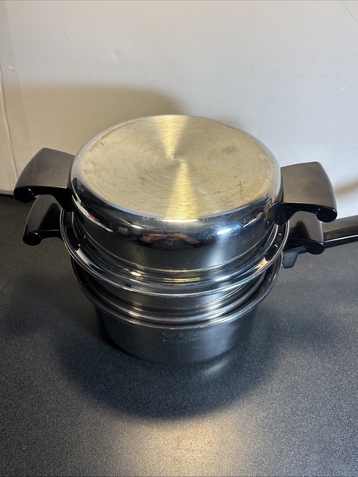 Cordon Bleu 7 Ply 3 Qt Saucepan With Steamer Basket and Dome Lid T304 VGC