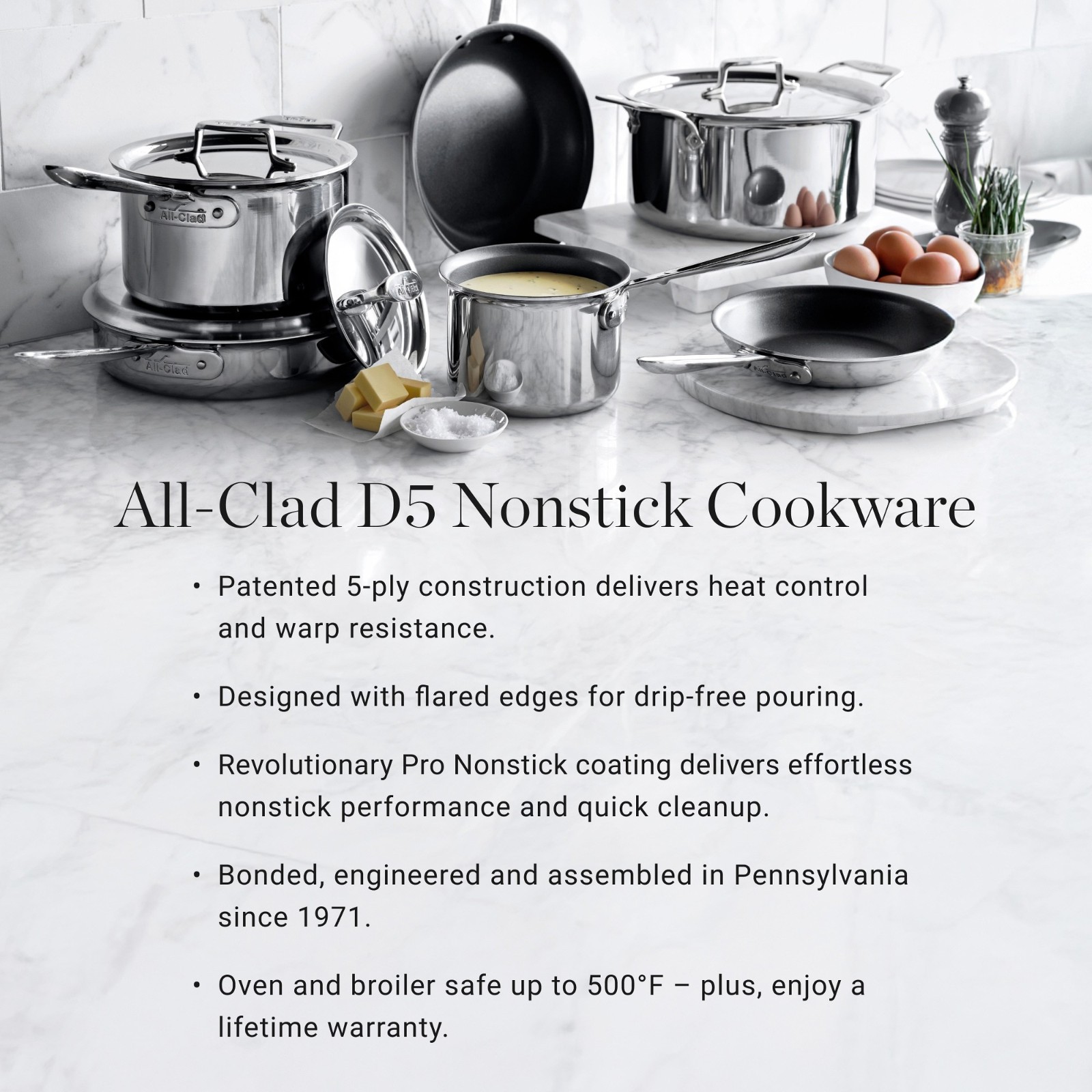 All-Clad D5® Stainless-Steel Pro Nonstick Fry Pan, Set of 2