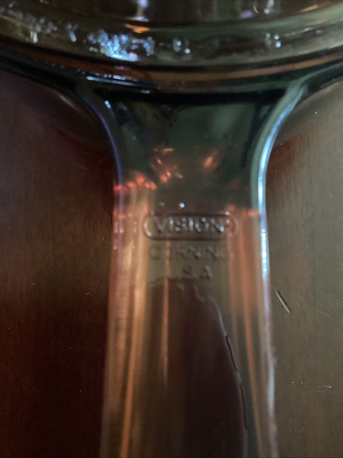 Mcm Vintage Corning Ware Vision Amber 1L USA Sauce Pan Pot w/Pour Spout & Pyrex